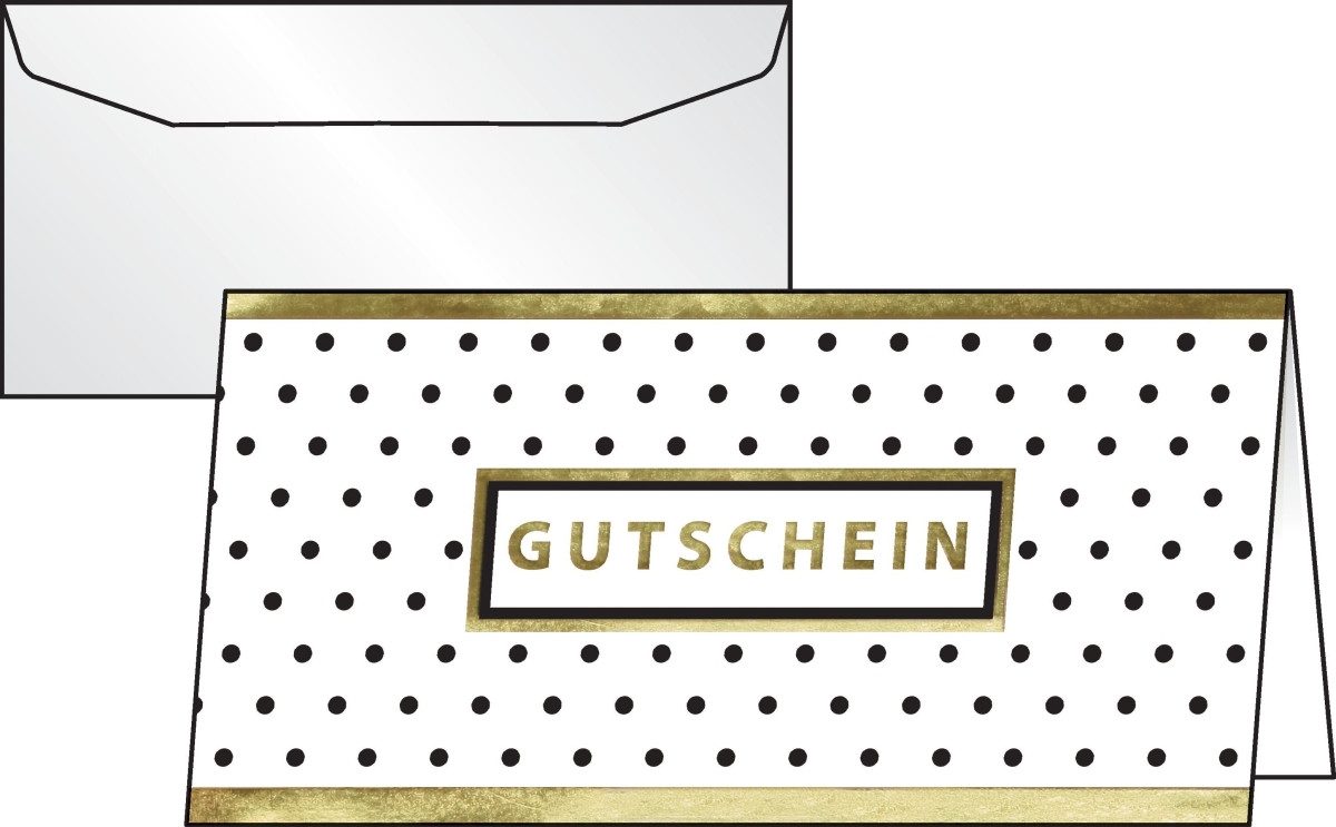 Sigel Designpapier Gutschein-Karte DINlang 220g/qm Golden Glimmer inkl. Umschläge 10 Stüc