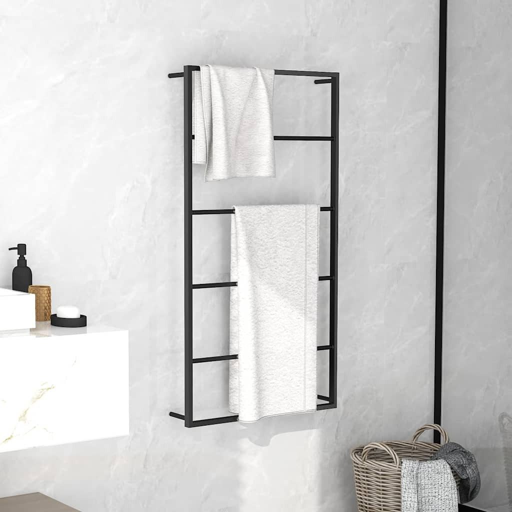 vidaXL Handtuch vidaXL Handtuchständer Schwarz 60x10x116 cm Stahl