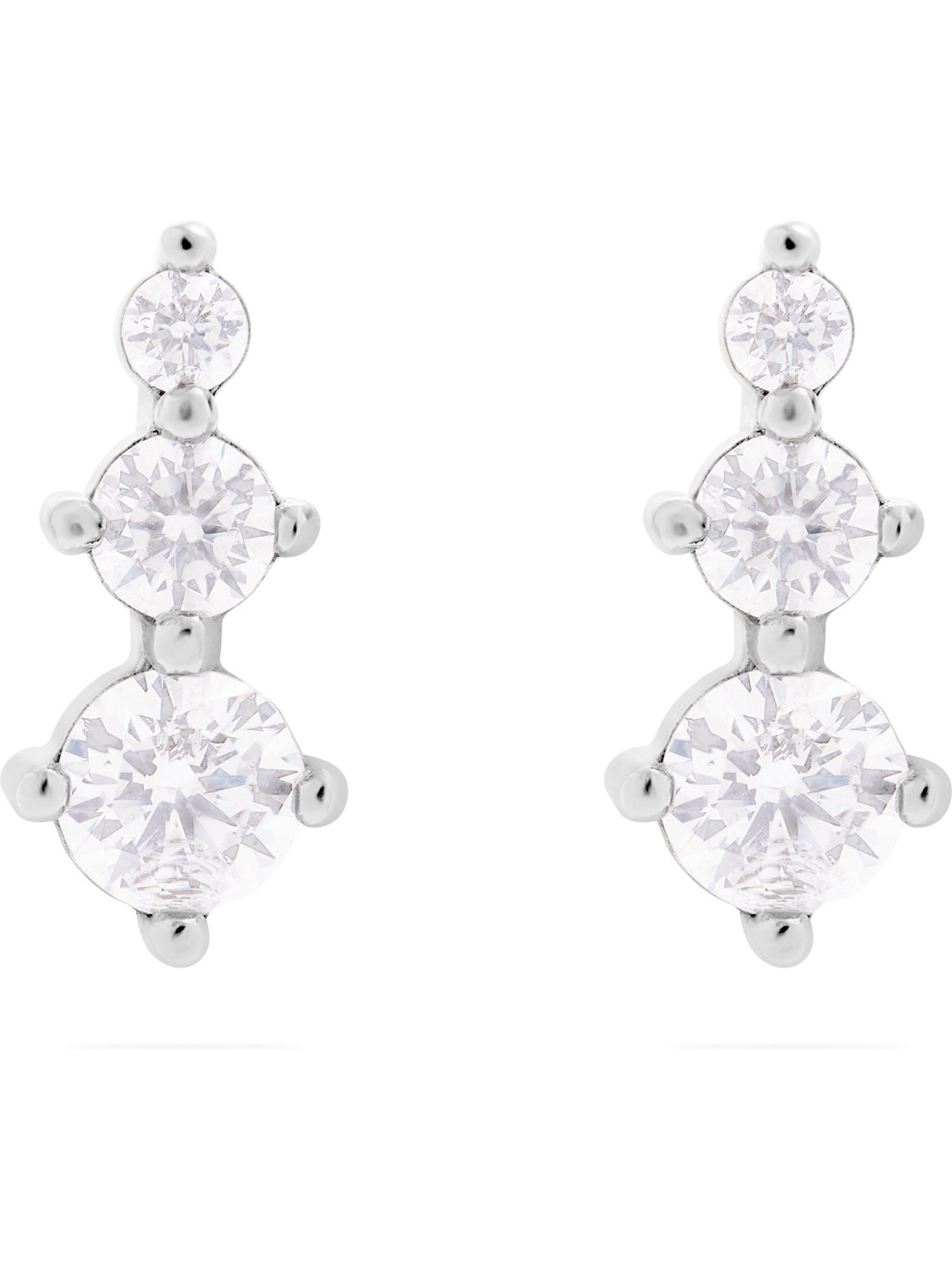 FAVS Paar Ohrstecker FAVS Damen-Ohrhänger 925er Silber 6 Zirkon