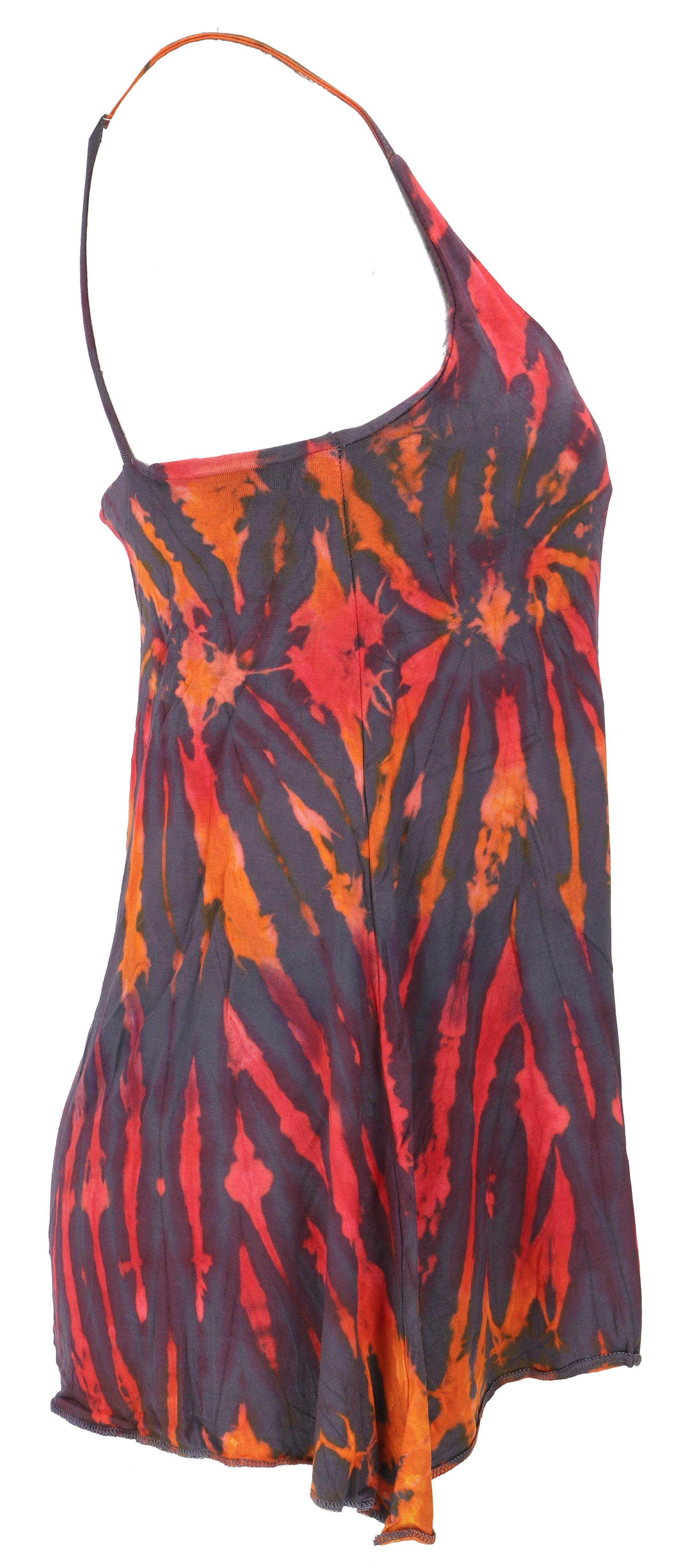 Guru-Shop T-Shirt Sommerliches Boho Batik Top, Unikat lockeres.. Festival, Ethno Style, Hippie, alternative Bekleidung