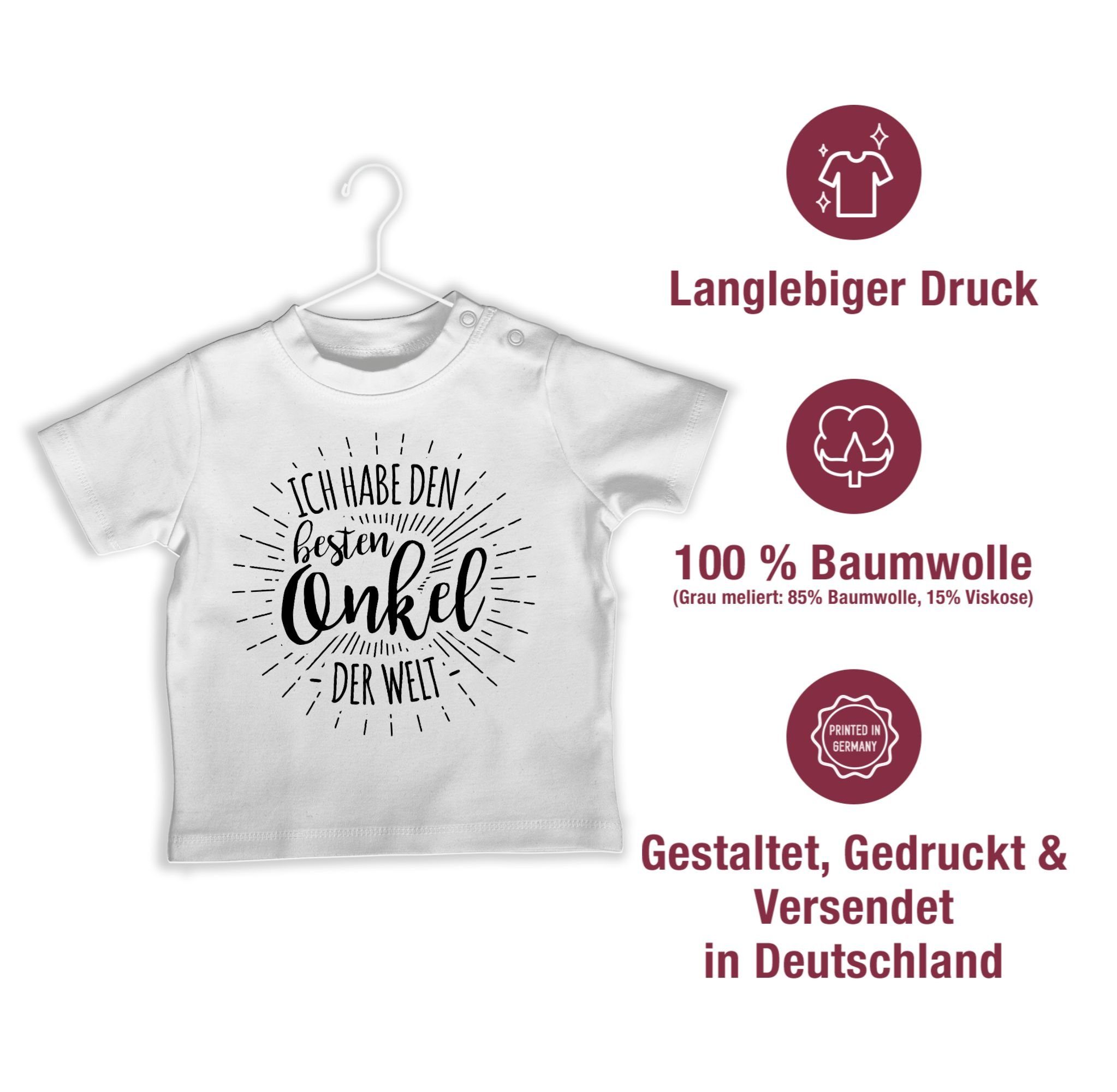 besten Ich T-Shirt Sprüche Welt Baby den der 2 Onkel habe Weiß Shirtracer