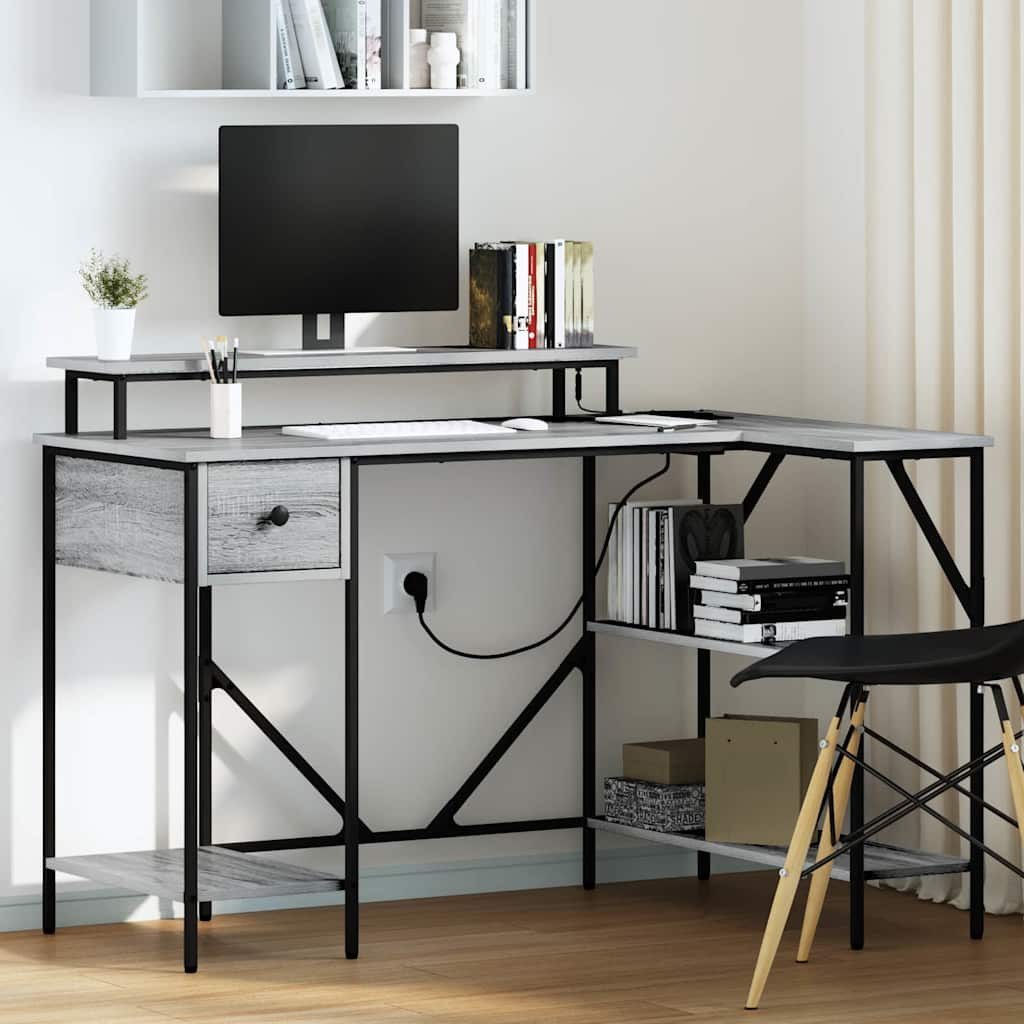 vidaXL Schreibtisch Schreibtisch Graues Sonoma Holzwerkstoff 120 x 79 x 86,5 cm (1-St)