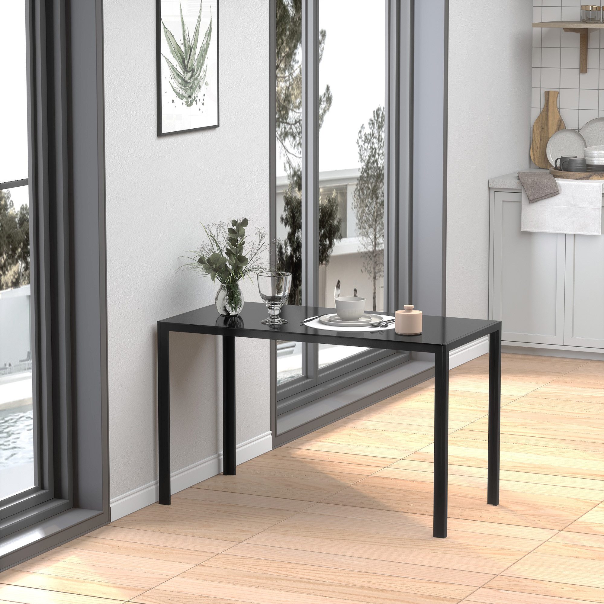 HOMCOM Esstisch aus gehärtetem Glas, für günstig online kaufen