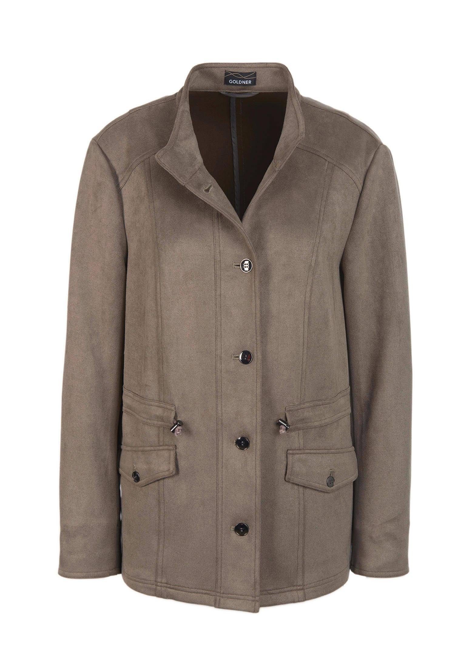 GOLDNER Blouson Blazer in weicher Velourslederoptik günstig online kaufen