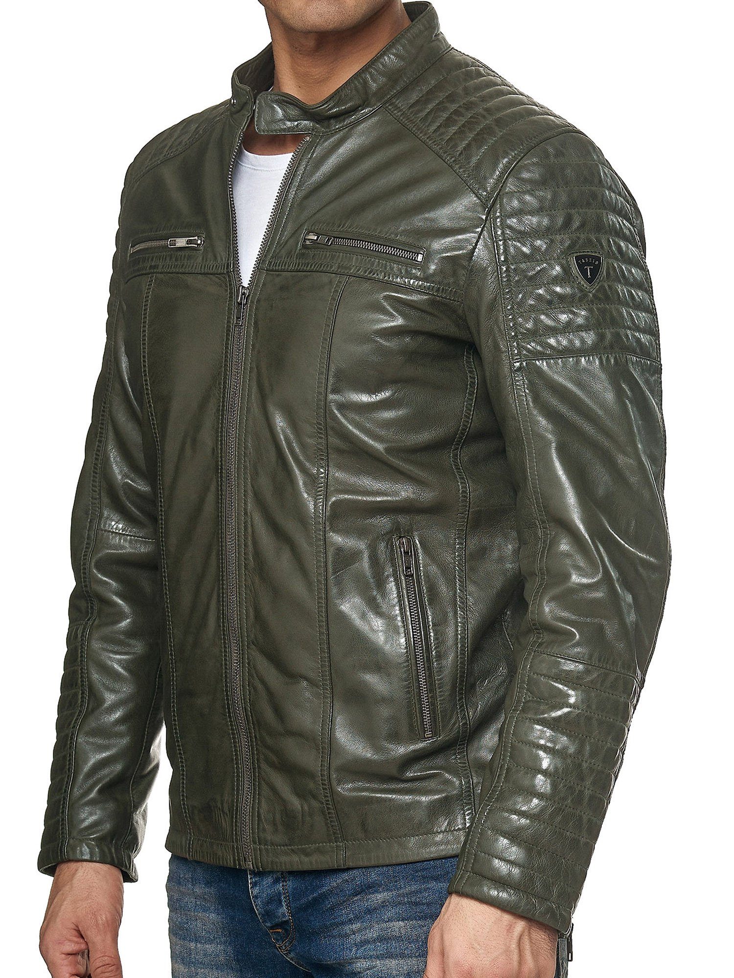 Tazzio Lederjacke 19709 Herren Echtleder Leder Jacke im Biker-Look