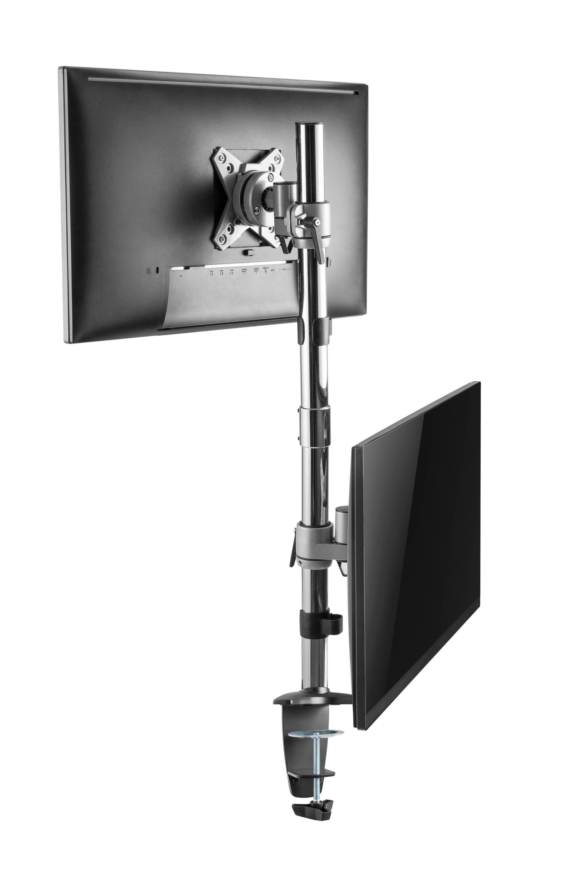 RICOO Monitor-Halterung Monitorhalterung für 2 Monitore Bildschirmhalterung vertikal TS3511, (bis 27 Zoll, VESA 75x75 und 100x100, 1-tlg., max 8Kg Belastbarkeit, von 33-69 cm (13"-27) Bildschirm-Diagonale, neigbar +/-15°, schwenkbar bis 180°, drehbar bis 360)