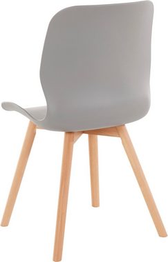 andas Esszimmerstuhl Lendum (2 St), Gestell aus massiver Buche, Sitzschale aus Kunststoff, Sitzhöhe 45 cm