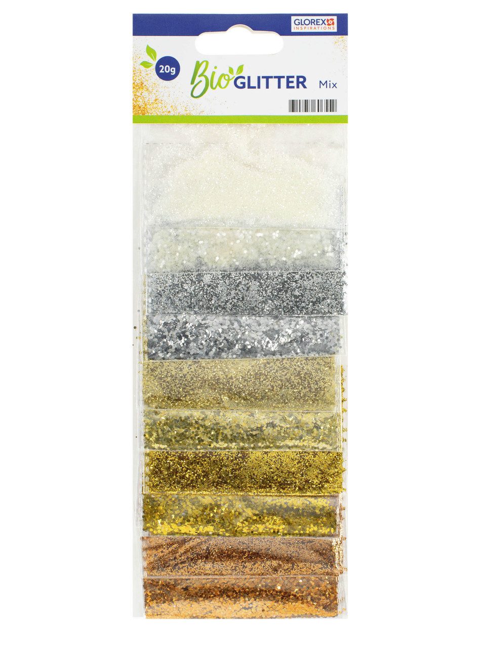 Glorex Bastelnaturmaterial Glorex Glitter Bio Mix gold-silber-bronze 20 g