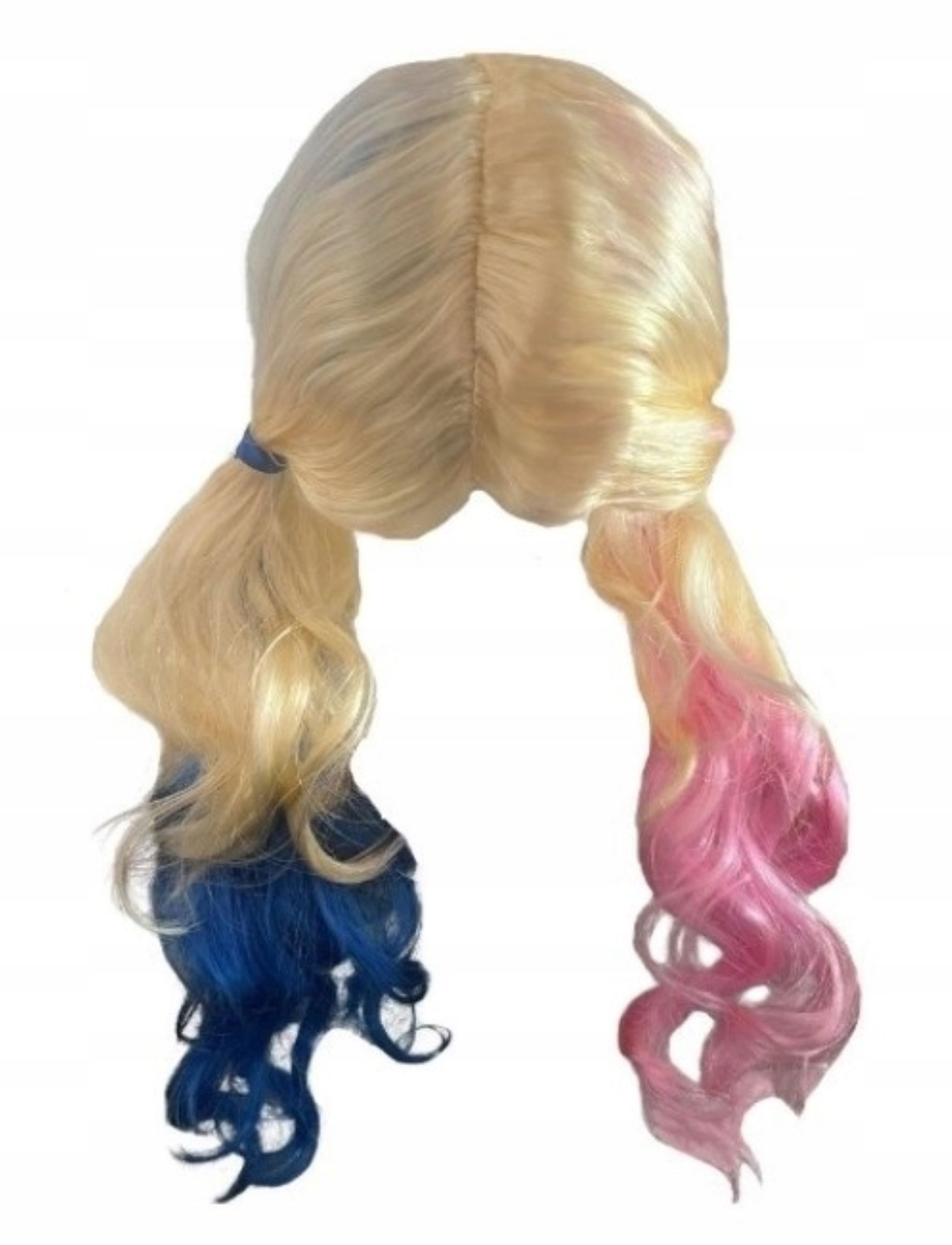 Hopki Kostüm-Perücke Harley Quinn Perücke - Blond mit rosa und blauen Zöpfen für Kinder