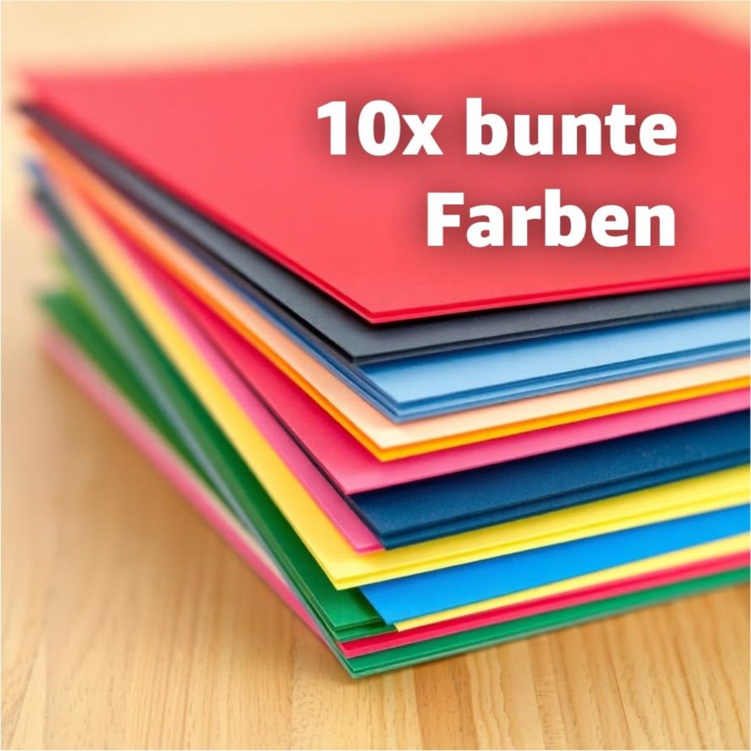 Bastelfreund® Bastelkartonpapier 100x Buntpapier A4 Buntes Papier 140 g/m² - Tonpapier Bastelzubehör, Bedruckbar; Papierstärke 120 g/m²