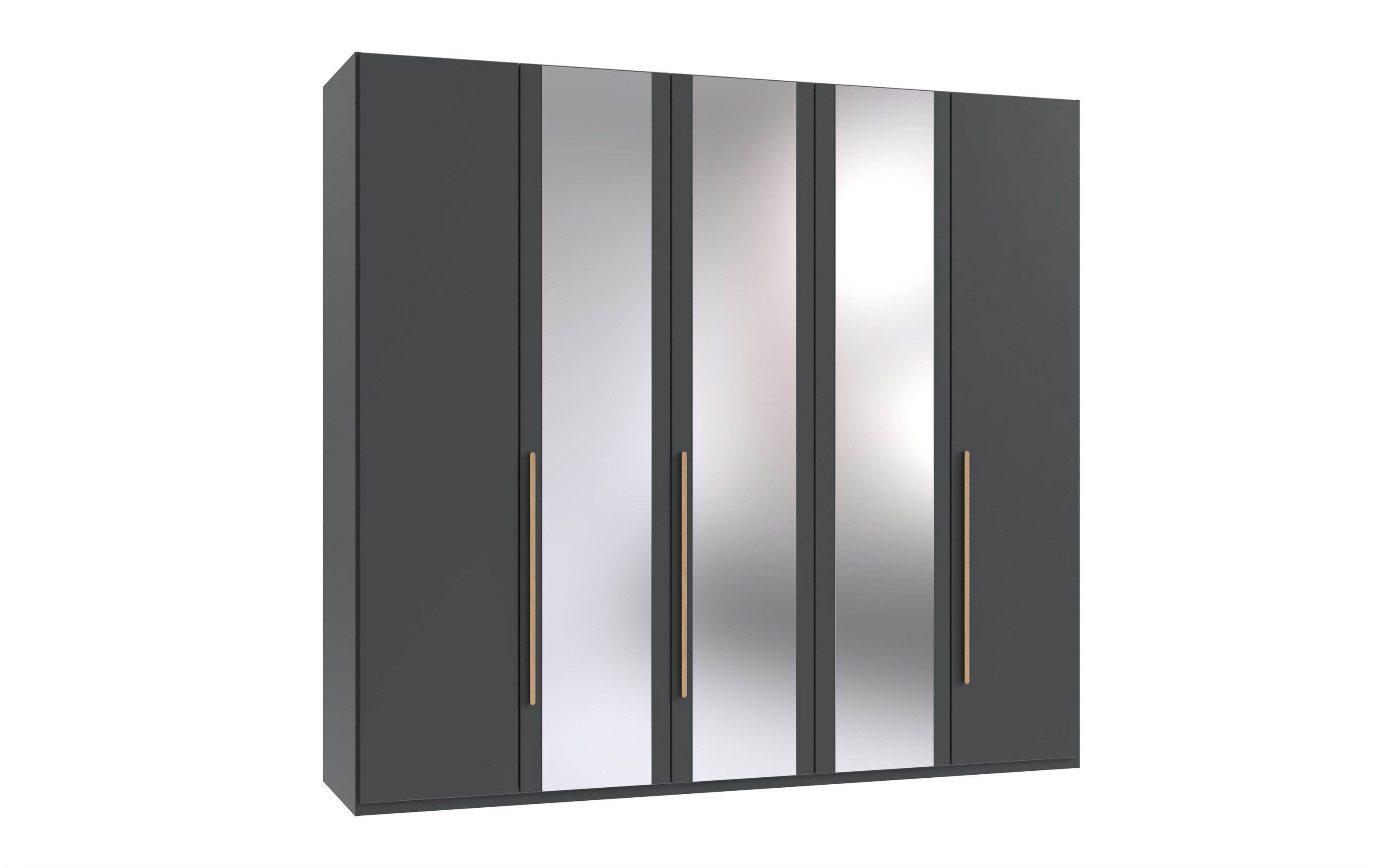 freiraum Drehtürenschrank LONDON in GRAFIT / SPIEGEL - 225x208x58cm (BxHxT)