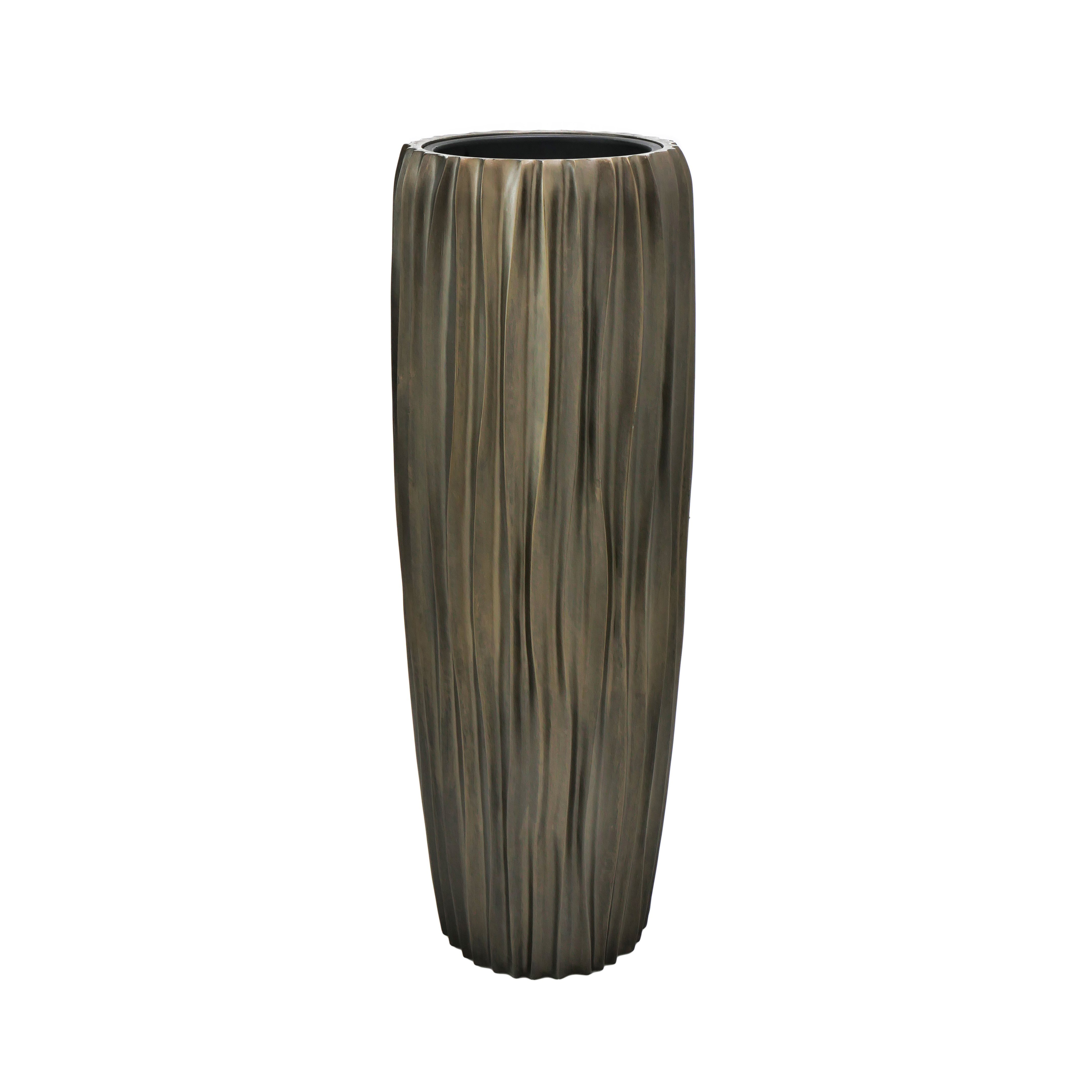 Flingora Bodenvase Minga, mit Einsatz - Fiberglas - Indoor - Kupferbraun - Höhe 97 cm