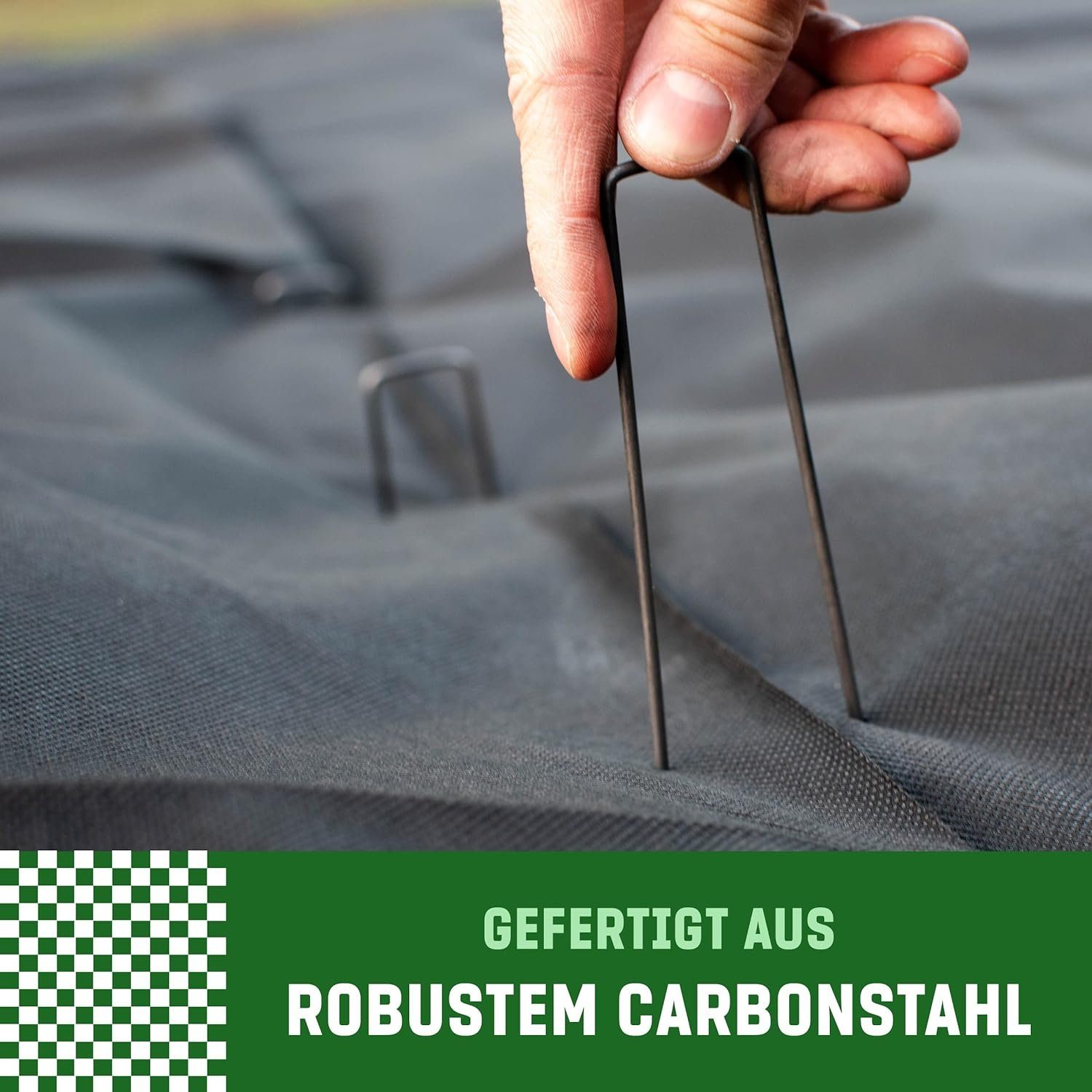 GardenGloss Bodenanker Erdanker aus Stahl Ø2.7mm - 150mm x 25mm zur Befestigung, (25-St), Spitze Enden – Bild 3 von 5