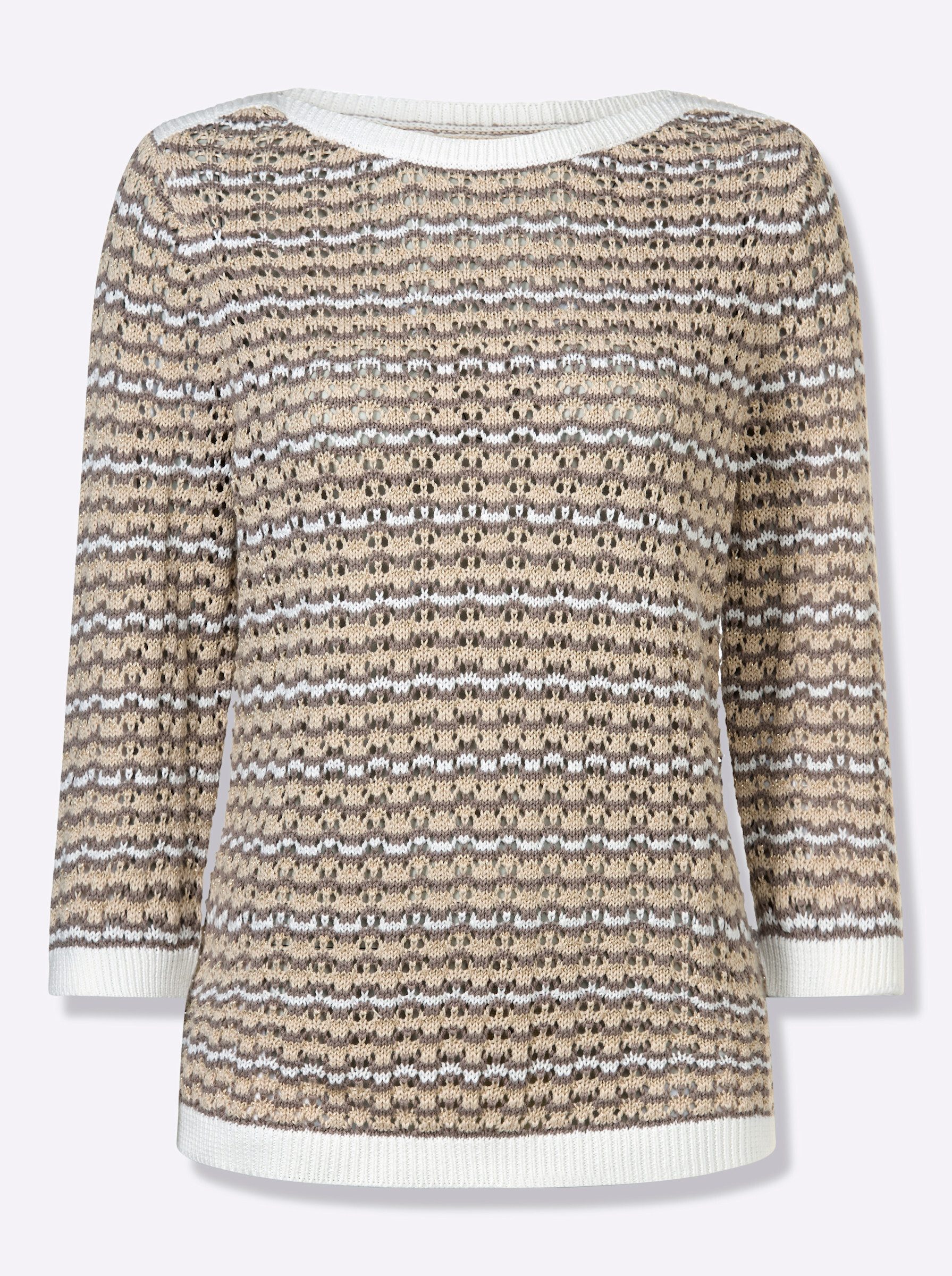 Witt Strickpullover Strickpullover 3/4-Arm Ajour