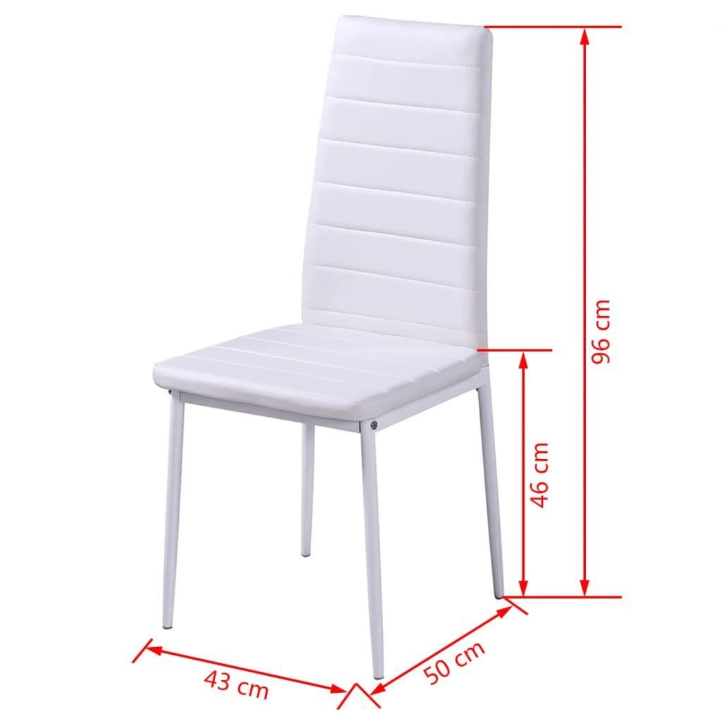 leicht, DOTMALL 4 Weiß Stühlen Tisch Schwarz Stabile und Essgruppe (5-tlg), mit und Sitzgruppe