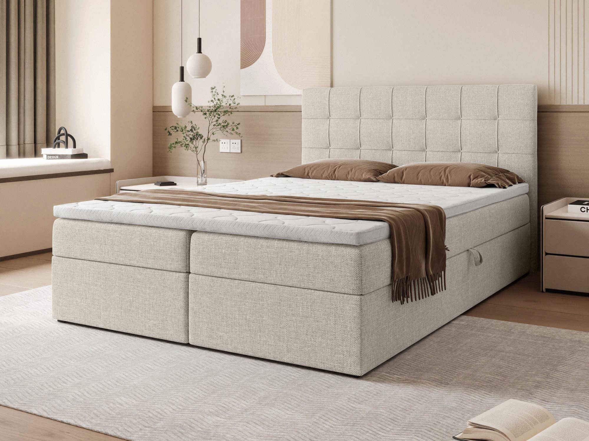 Beautysofa Boxspringbett Topiq II B: 140, günstig online kaufen