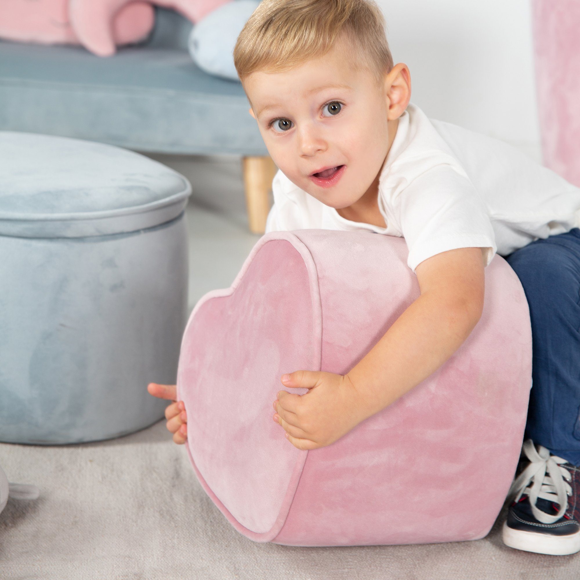 roba® Kinderhocker Lil Sofa, bequemer Hocker mit Samtstoff günstig online kaufen