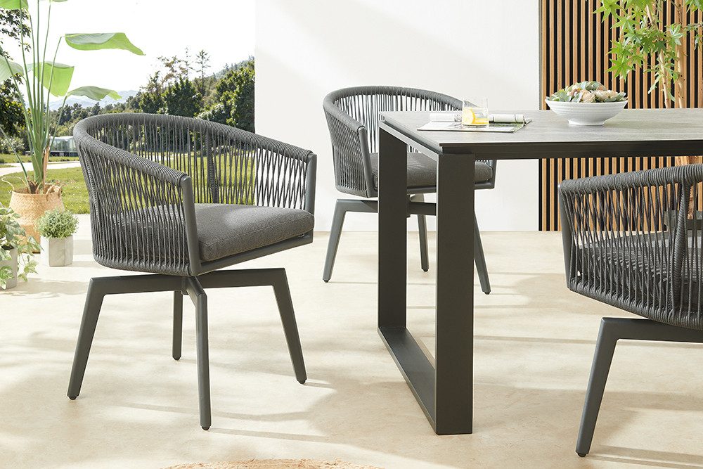 riess-ambiente Gartenstuhl ROPE anthrazit- Aluminium, inkl. Kissen, In- und günstig online kaufen