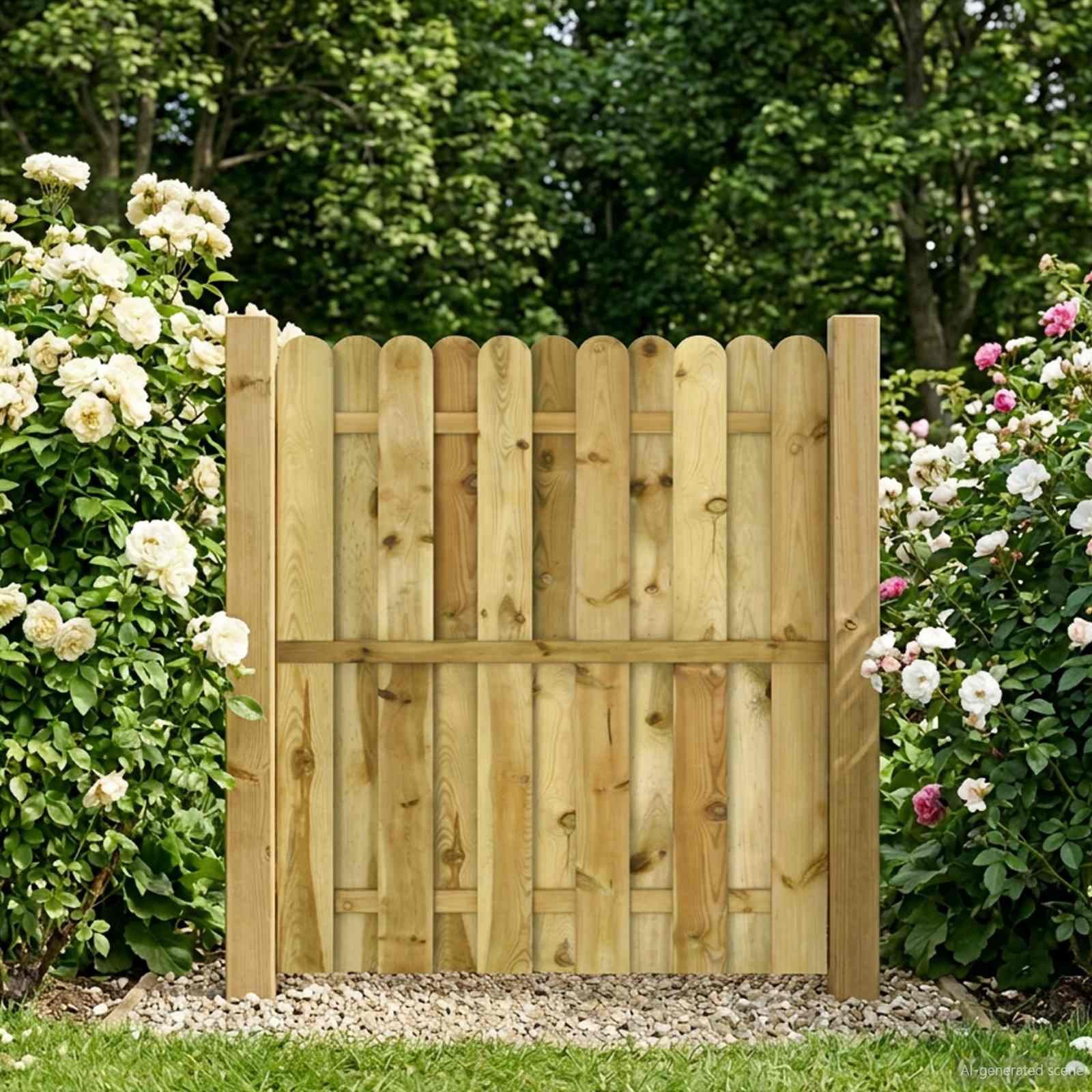 vidaXL Gartentor Gartentor 100 x 125 cm Massives Kiefernholz Grün – Bild 2 von 5