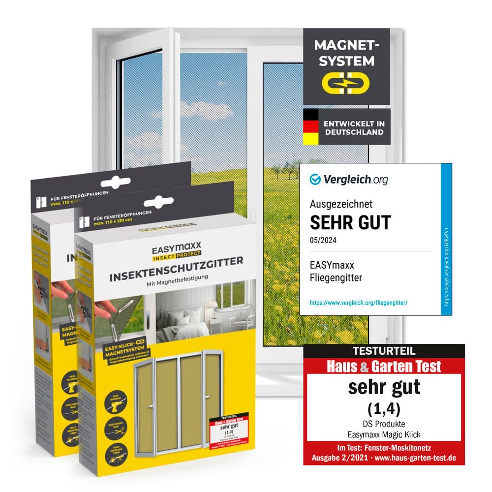 EASYmaxx Insektenschutz-Fensterrahmen Insektenschutzgitter 110 x 130 günstig online kaufen
