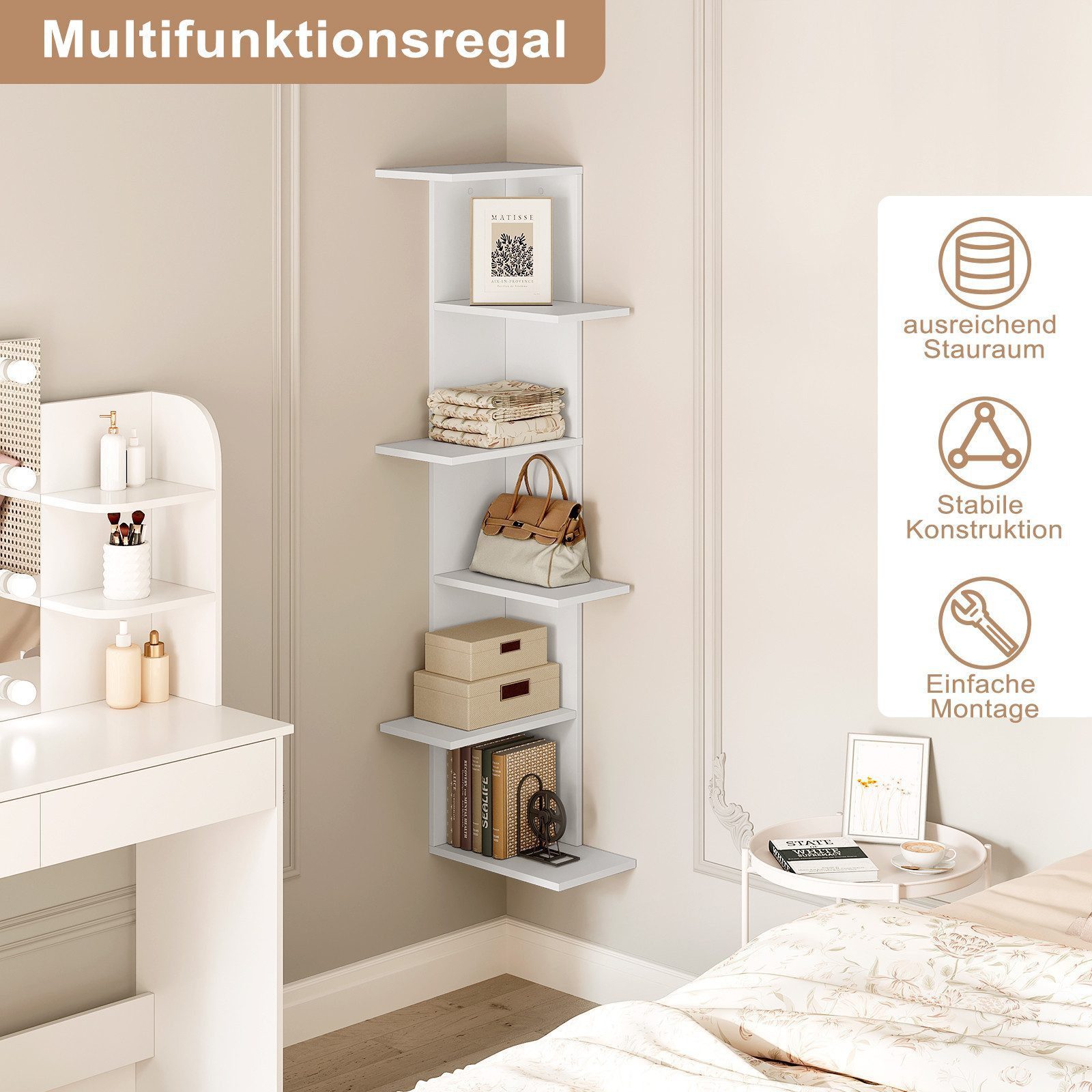 Woltu Regal, 1-tlg., Bücherregal 6 Ebenen, für Wohnzimmer Schlafzimmer Küch günstig online kaufen