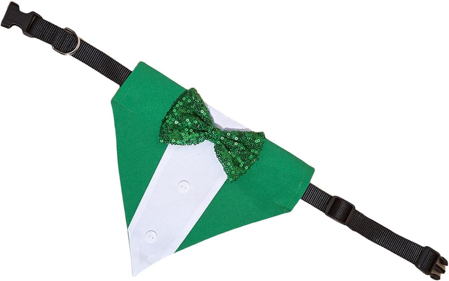 FELIXLEO Geflügeltränke Hunde Halstuch Pailletten Fliege Haustier St Patrick Kostüm