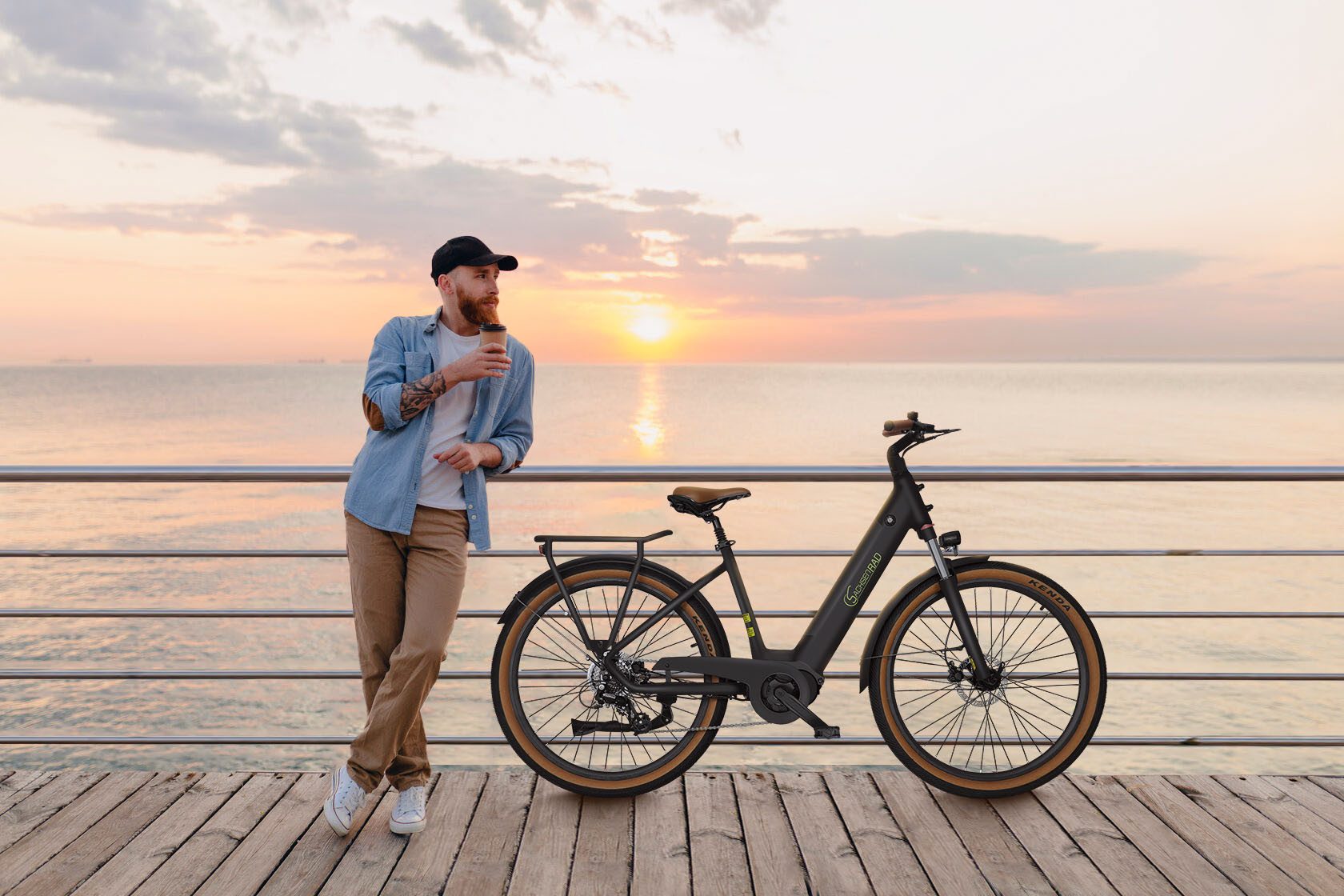SachsenRAD E-Bike Cityrad C5 mit Diebstahlsicherung, 7 Gang Shimano 7SP TOURNEY TY300 Schaltwerk, Kettenschaltung, Mittelmotor, 470 Wh, (Tiefeinsteiger), TFT Farb-LCD-Display, Fahrmodus Pedelec,  LED-Frontlicht, Alarmanlage