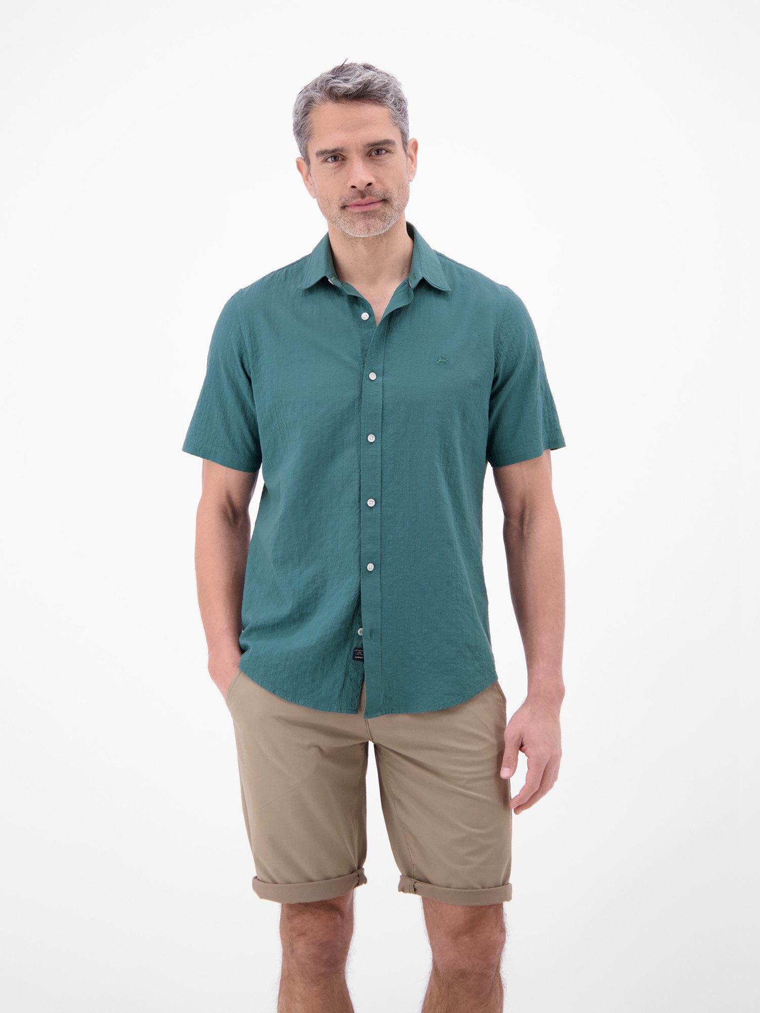 LERROS Kurzarmhemd Kurzarmhemd im Knitterlook