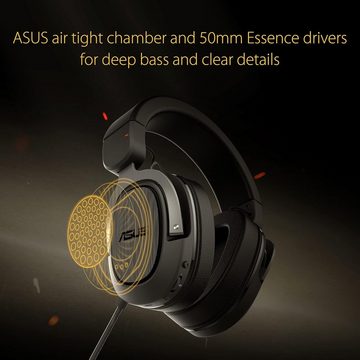 Asus Gaming-Headset (Gefederter Kopfbügel, Mit Kabel, Kabellos, virtueller 7.1-Surround-Sound geeignet für für PC, PS4)