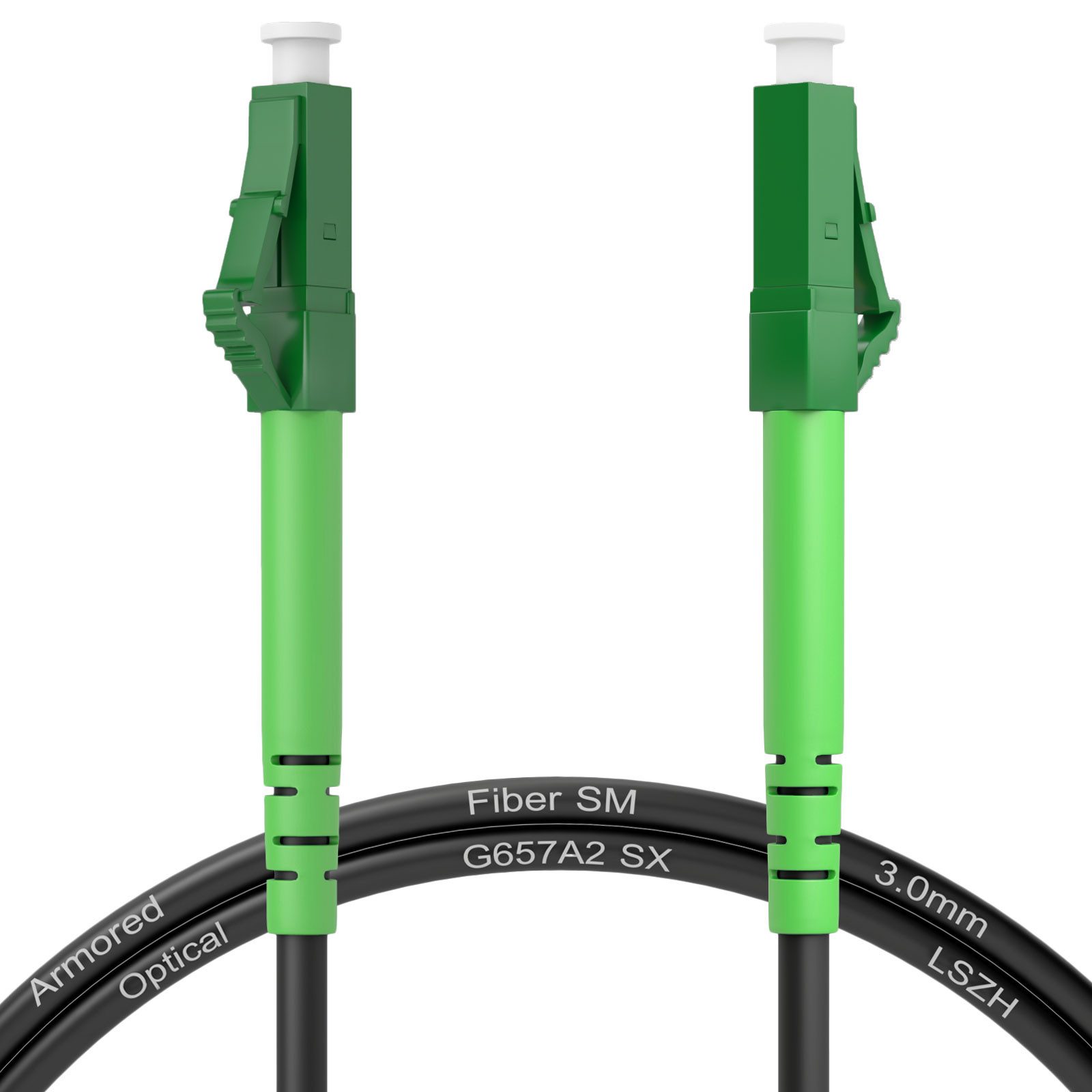 HB-DIGITAL hb-digital LWL Patchkabel OS2 LC/LC gepanzert Simplex 1m Glasfaserkabel, (100 cm), LSZH-Mantel - halogenfrei & flammwidrig