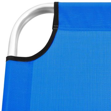 furnicato Gartenliege Senioren-Sonnenliege Extra Hoch Klappbar Blau Aluminium