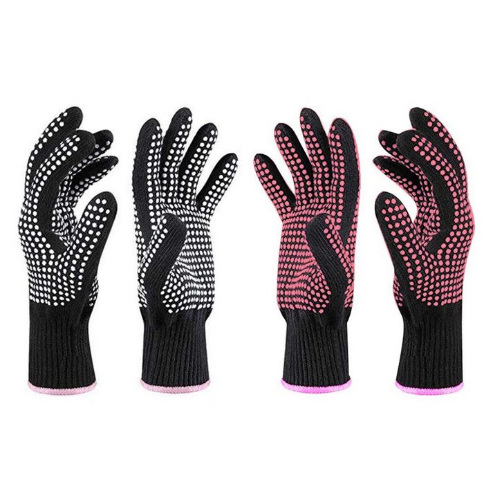 BEARSU Latexhandschuhe Hitzebeständiger Handschuhschutz für Lockenstab und Lockenwickler 4er