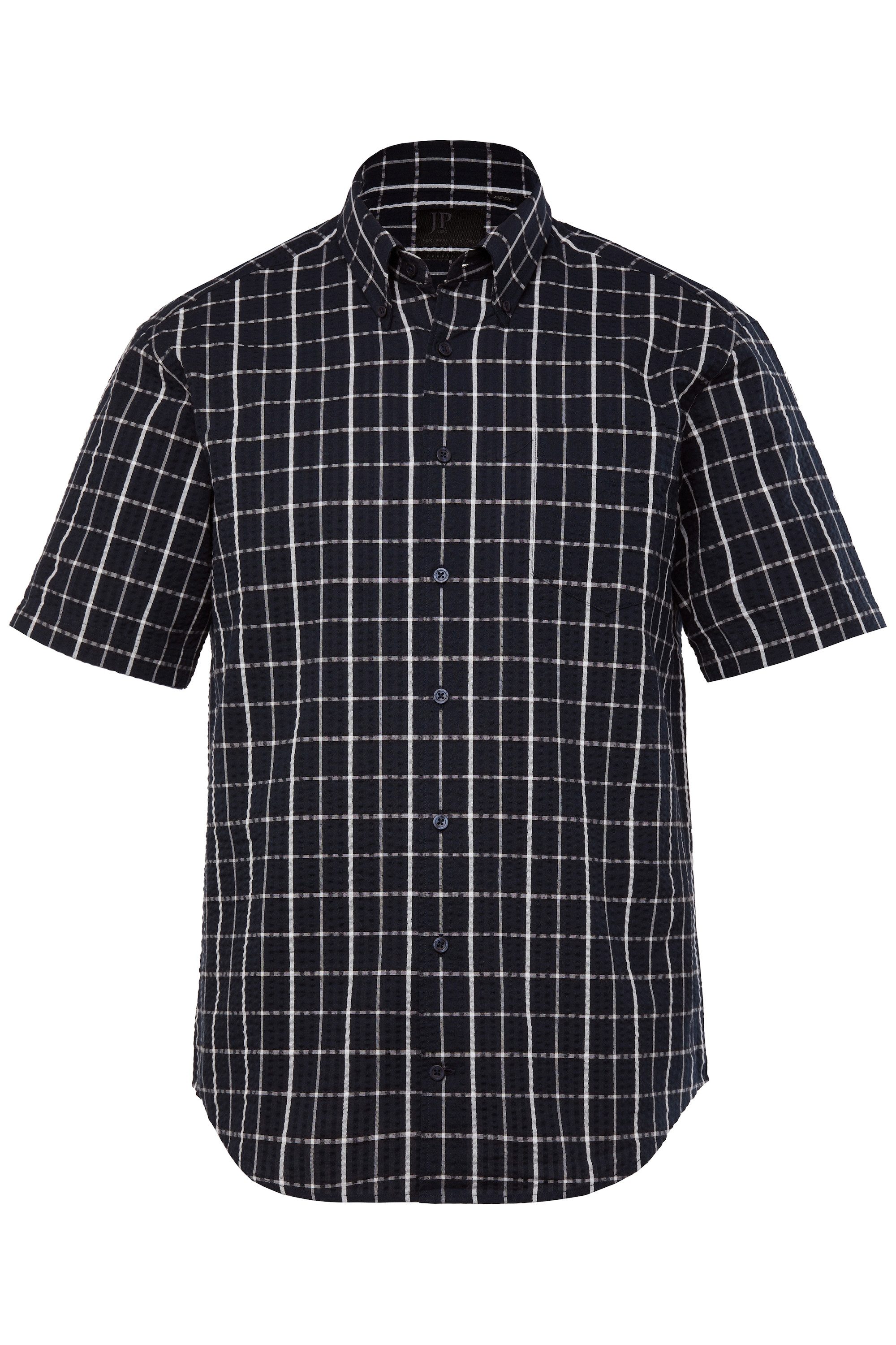 JP1880 Kurzarmhemd Karohemd Halbarm Seersucker Buttondown-Kragen – Bild 2 von 3