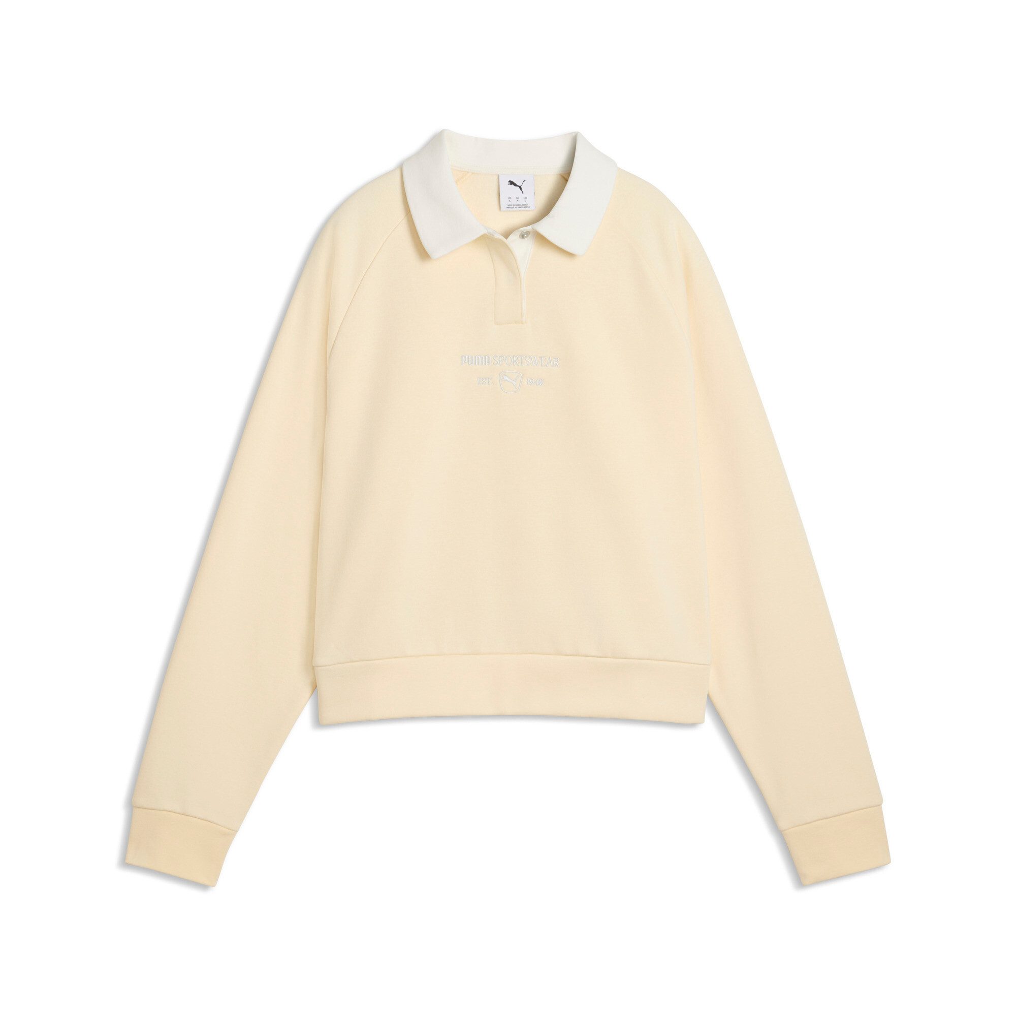 PUMA Kapuzensweatshirt CLASS RELAXED LONGSLEEVE POLO FL mit Kapuze, normaler Kragen, mit Ärmellänge lang