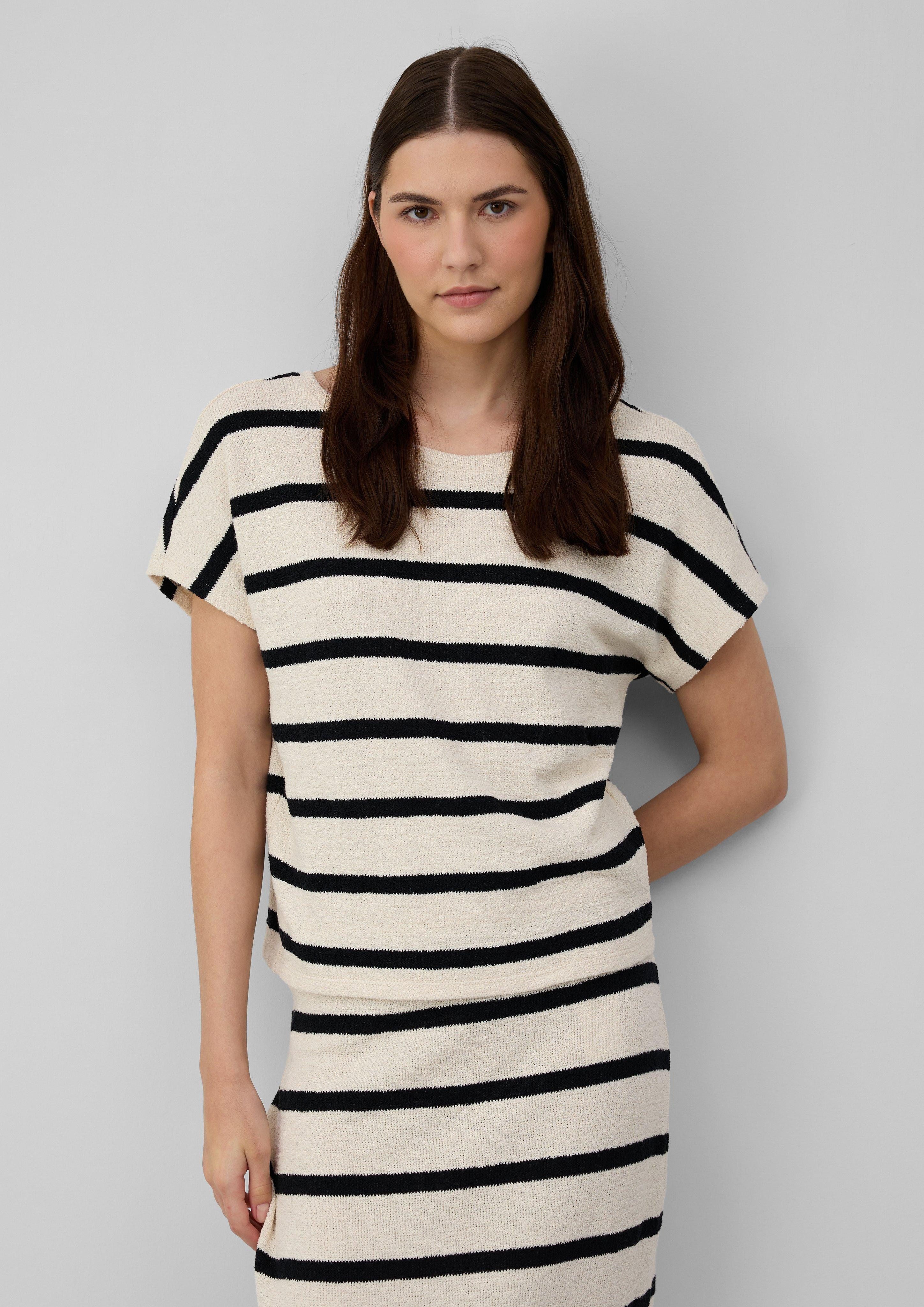 s.Oliver Kurzarmshirt Kurzarm-Sweatshirt aus Strickjersey mit günstig online kaufen