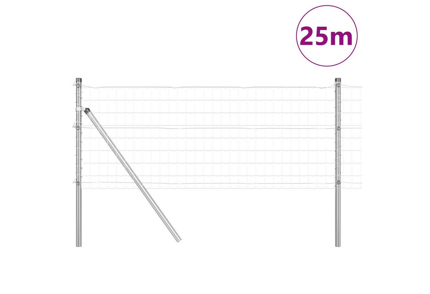 Thumbnail - vidaXL Gartenzaun Euro-Zaun mit 13 Pfosten 0.6x25 m Feuerverzinkter Stahl, (2-St)