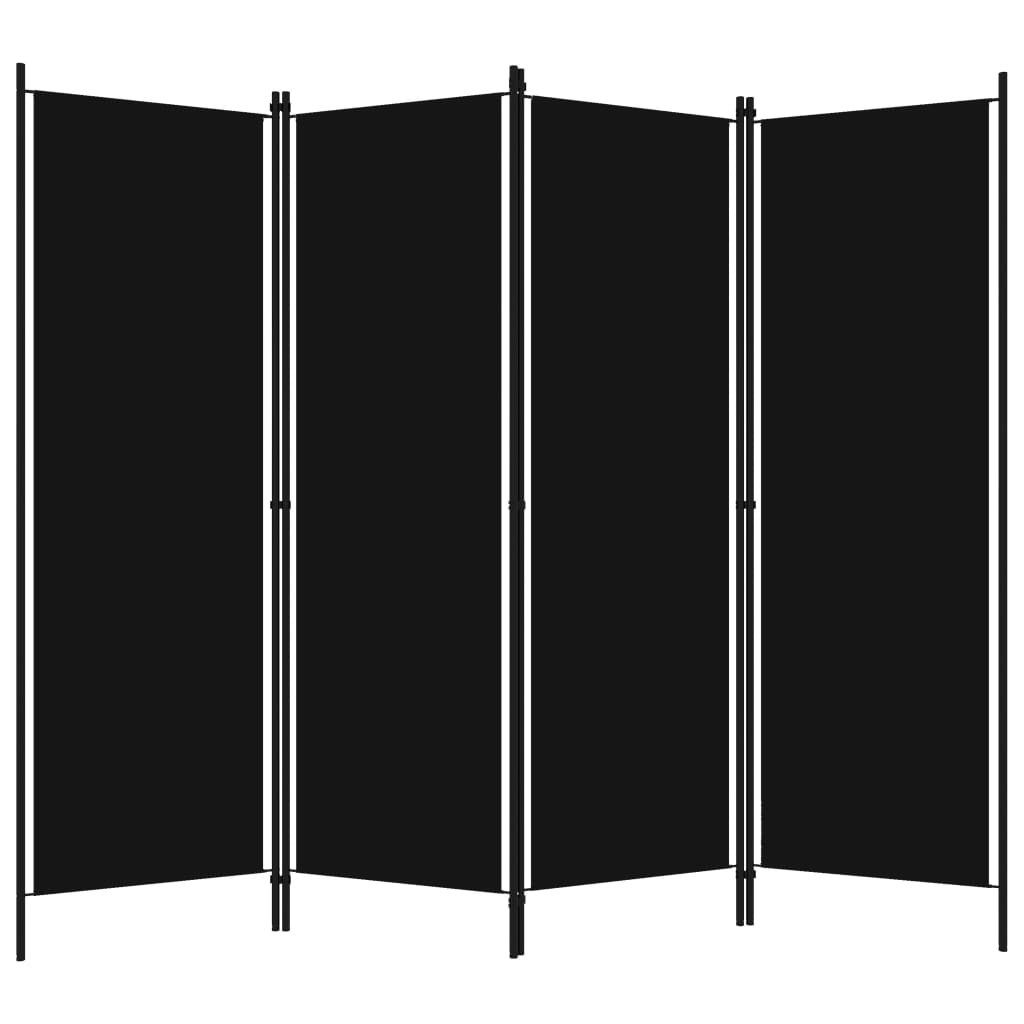 vidaXL Raumteiler, 4-tlg. Paravent Schwarz 200x180 günstig online kaufen