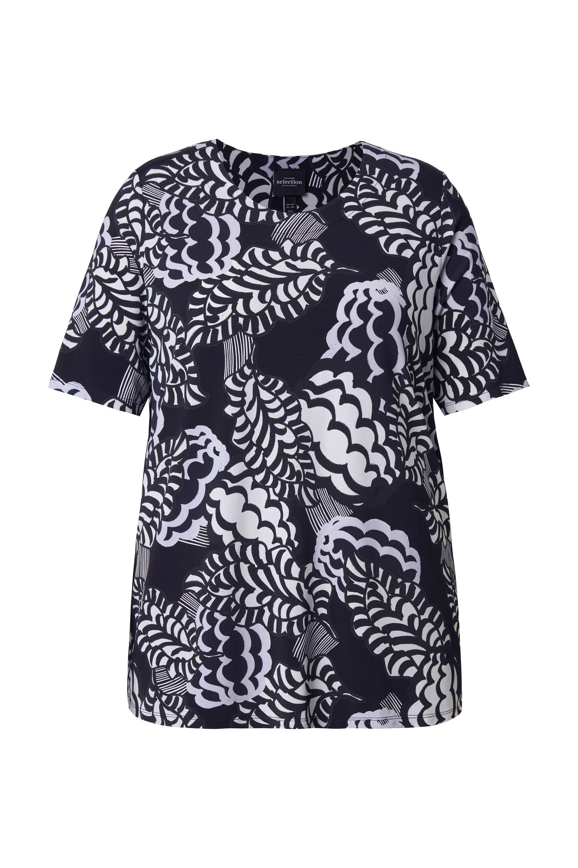 Ulla Popken T-Shirt Slinky-Shirt A-Linie Rundhals Halbarm günstig online kaufen