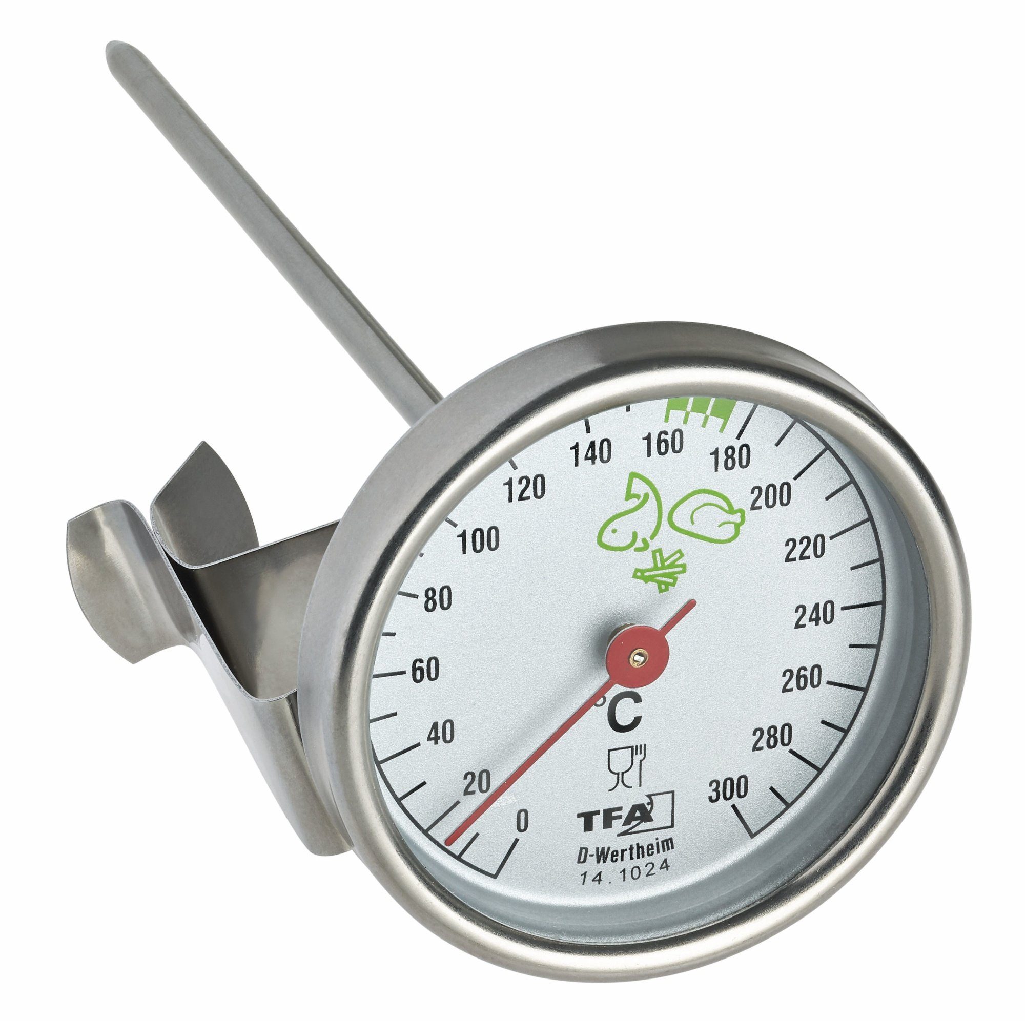 Kochthermometer TFA 14.1024 Analoges Fett-Thermometer aus Edelstahl