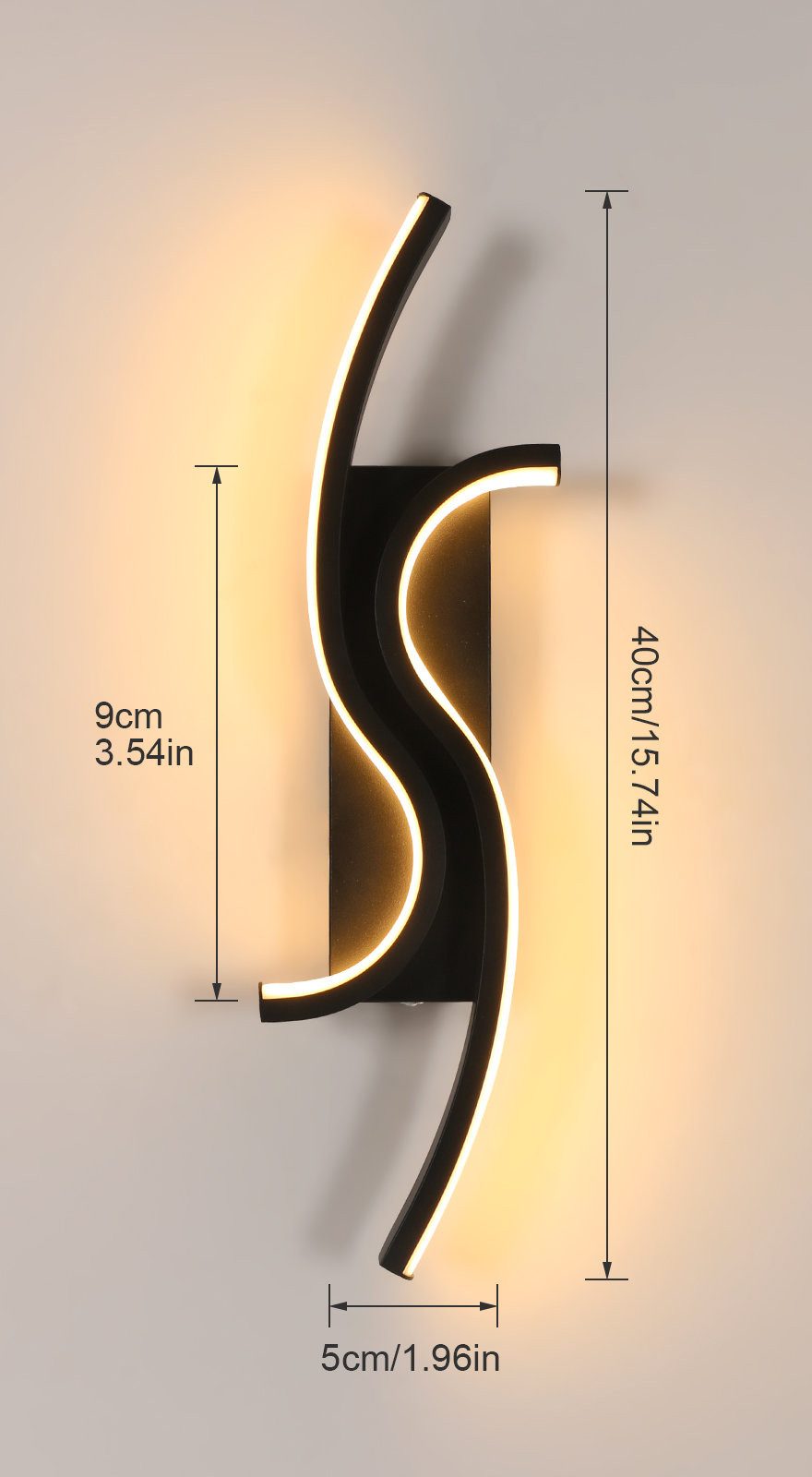Goeco Wandleuchte Schlichte Wandleuchte, Treppenbeleuchtung, 40×9×5 günstig online kaufen