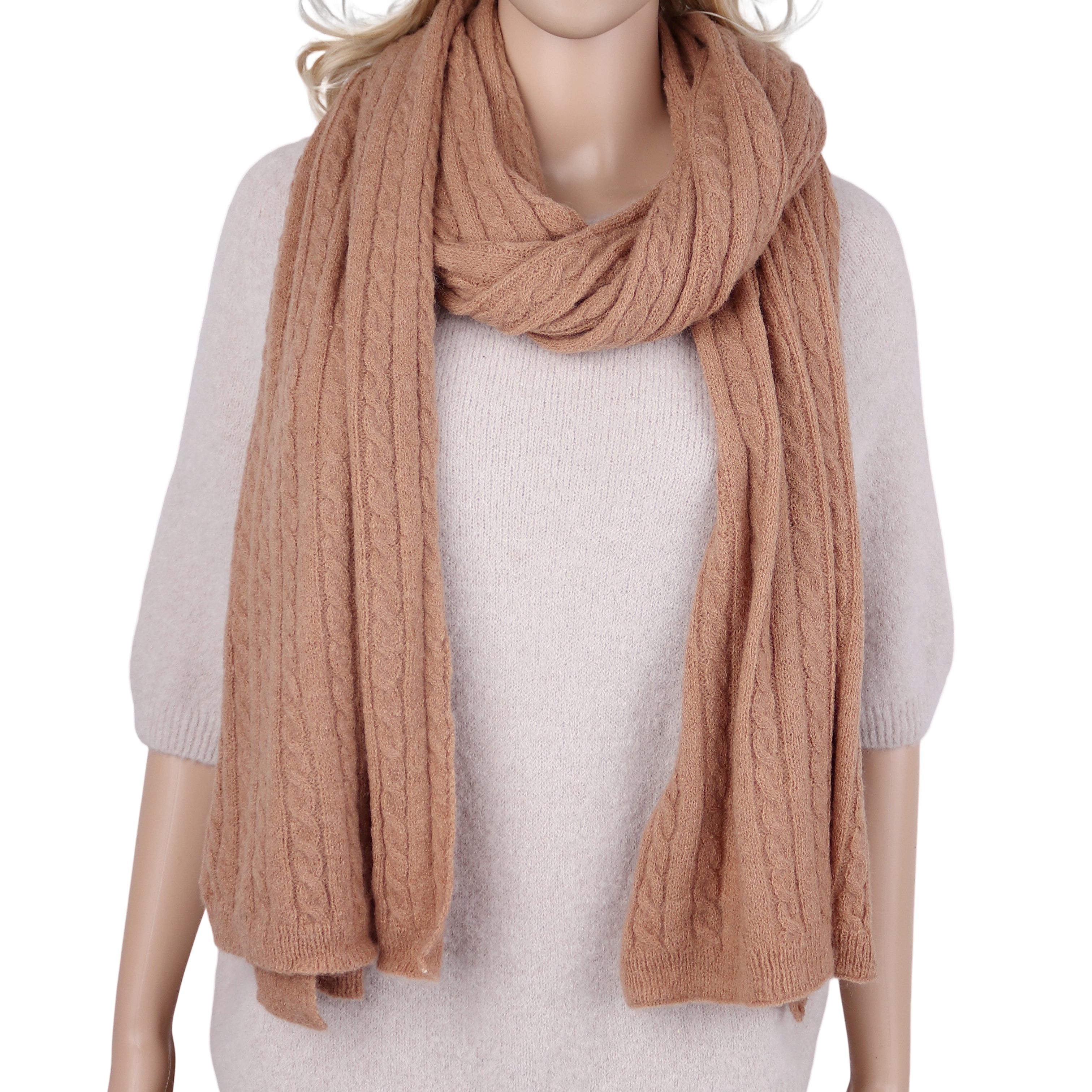 MIRROSI Strickschal Damen Schal mit Zopfmuster günstig online kaufen