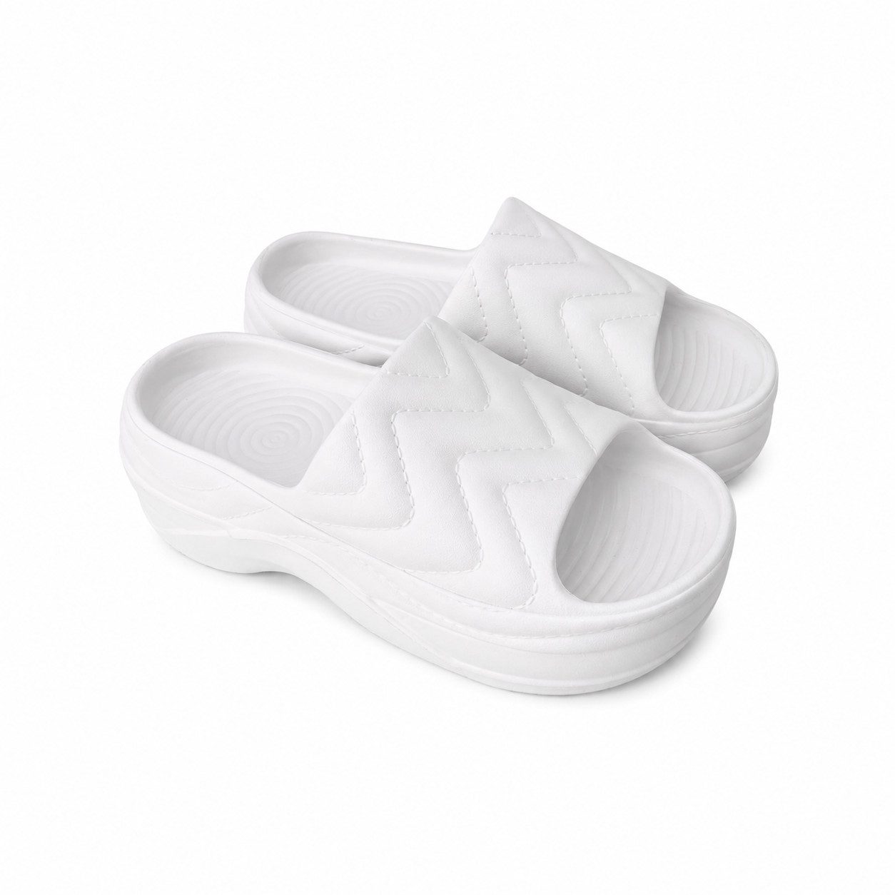 VewoTex Damen Pantoletten » Badelatschen mit Wellenmuster » Badepantolette (1 Paar, Kein Set) Badeschuhe mit dicker Sohle » Slipper