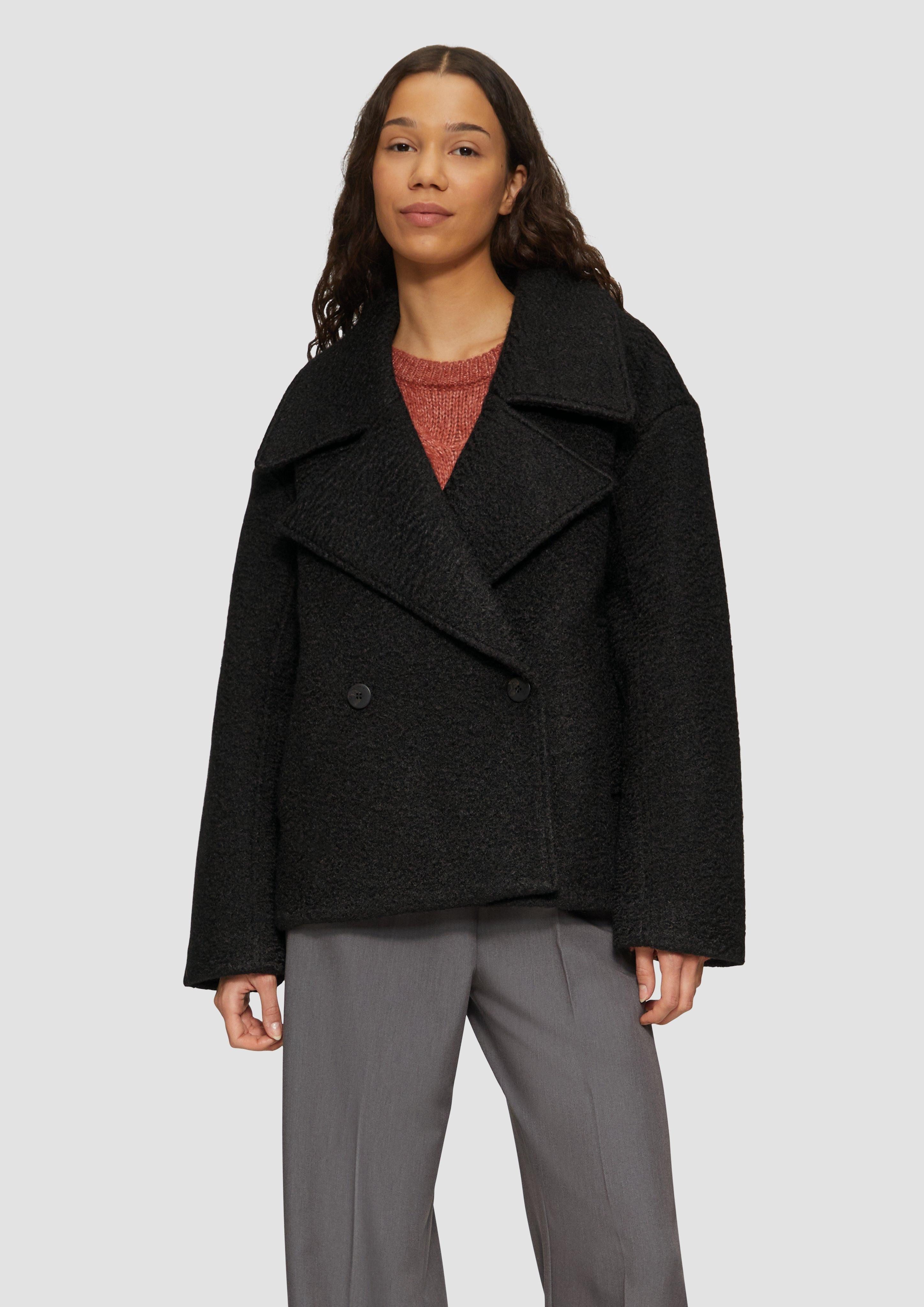 Outdoorjacke Oversized Cabanjacke aus Bouclé