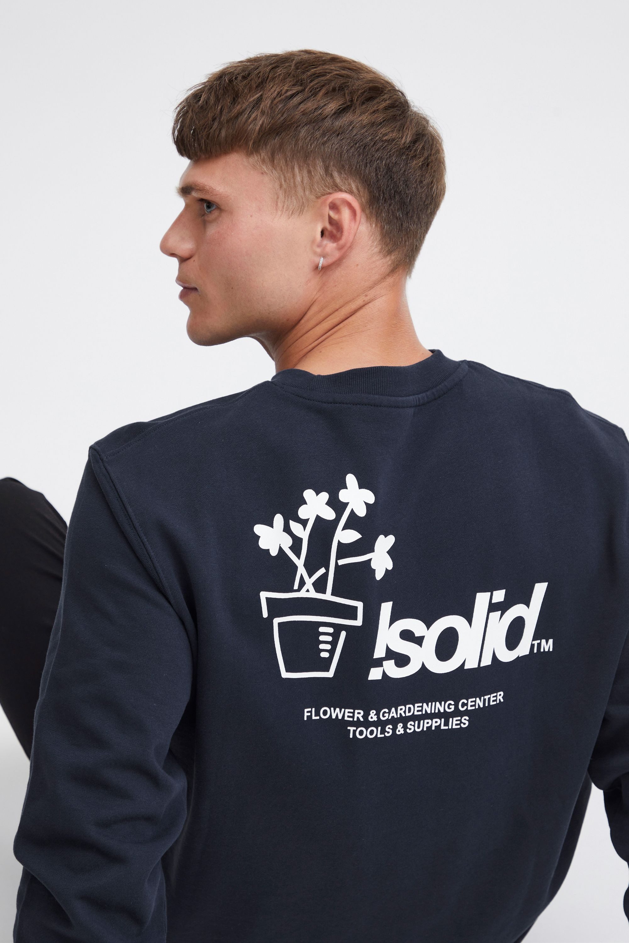 !Solid Sweatshirt SDImran Lässiger Rundhalspullover mit Backprint