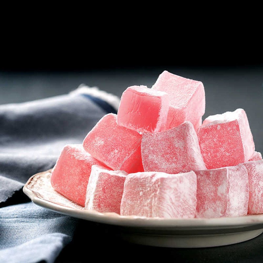 Hacı Şerif Süßigkeit Türkischer Rosengenuss – 500 g – Handgemachte Lokum, Halal