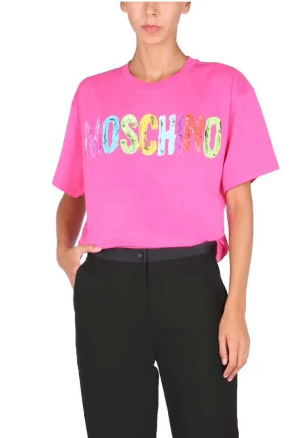 Moschino T-Shirt COUTURE 3D Logo Paint-Effect Shirt Oversize 3D-Logo mit handgemaltem Effekt