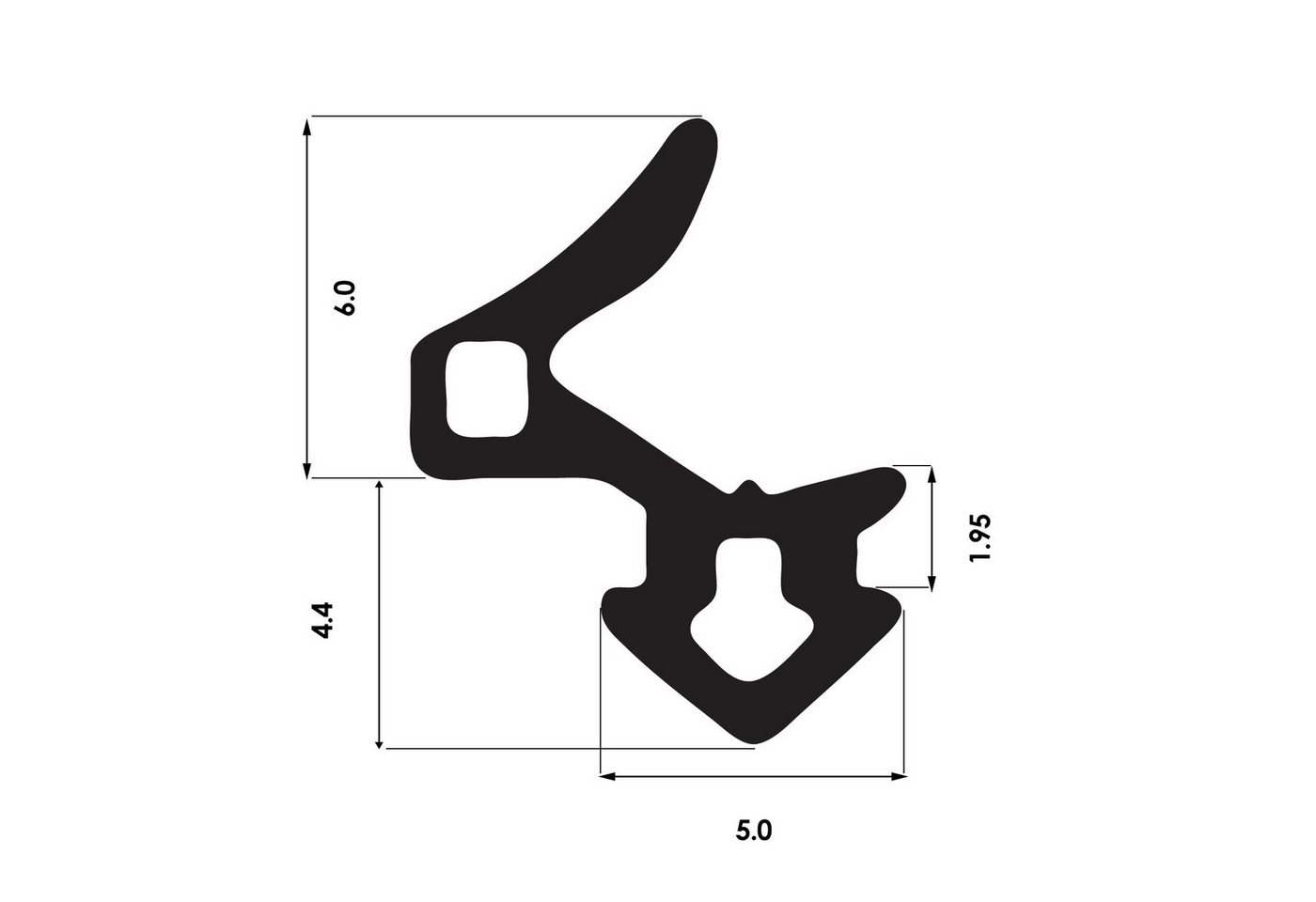 Thumbnail - DQ-PP Türdichtband DQ-PP Fensterdichtung, Schwarz, 40 Meter, PVC Fenster, Gummidichtug, ALUPLAST, GEALAN, KBE, KOMMERLIN...