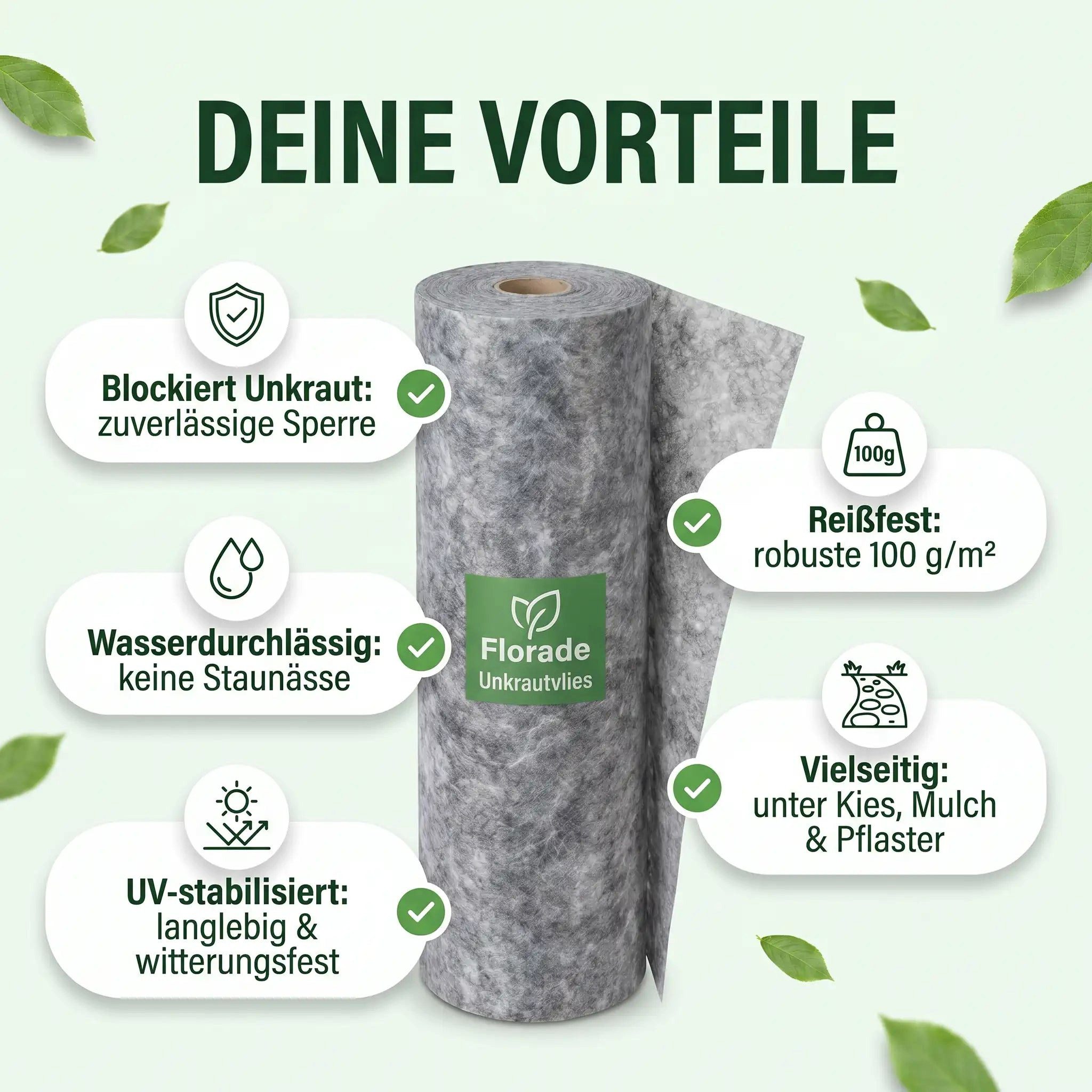 Florade Unkrautvlies, 1 m x 15 m