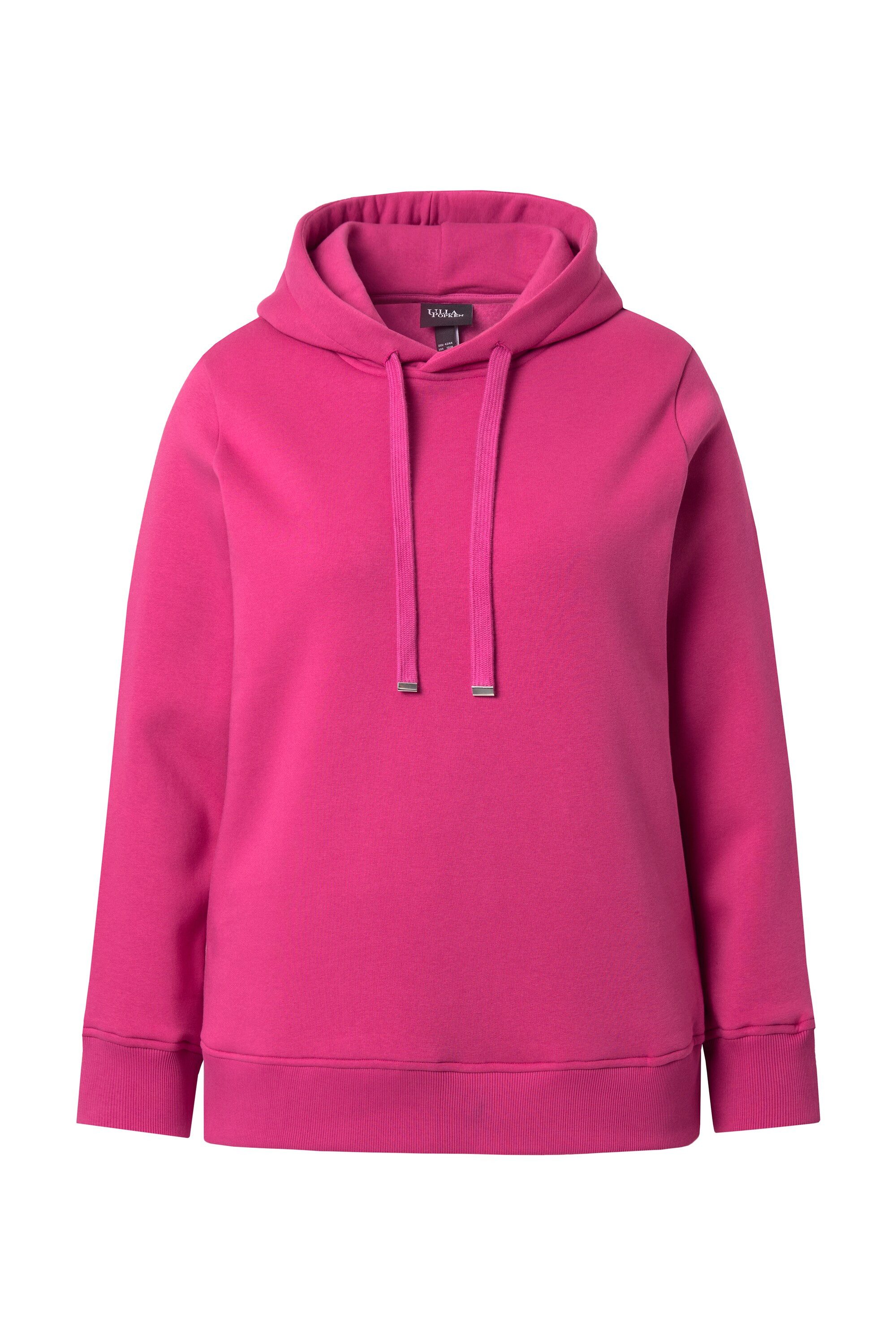Ulla Popken Sweatshirt Super softer Hoodie Rippbündchen Kapuze Langarm günstig online kaufen