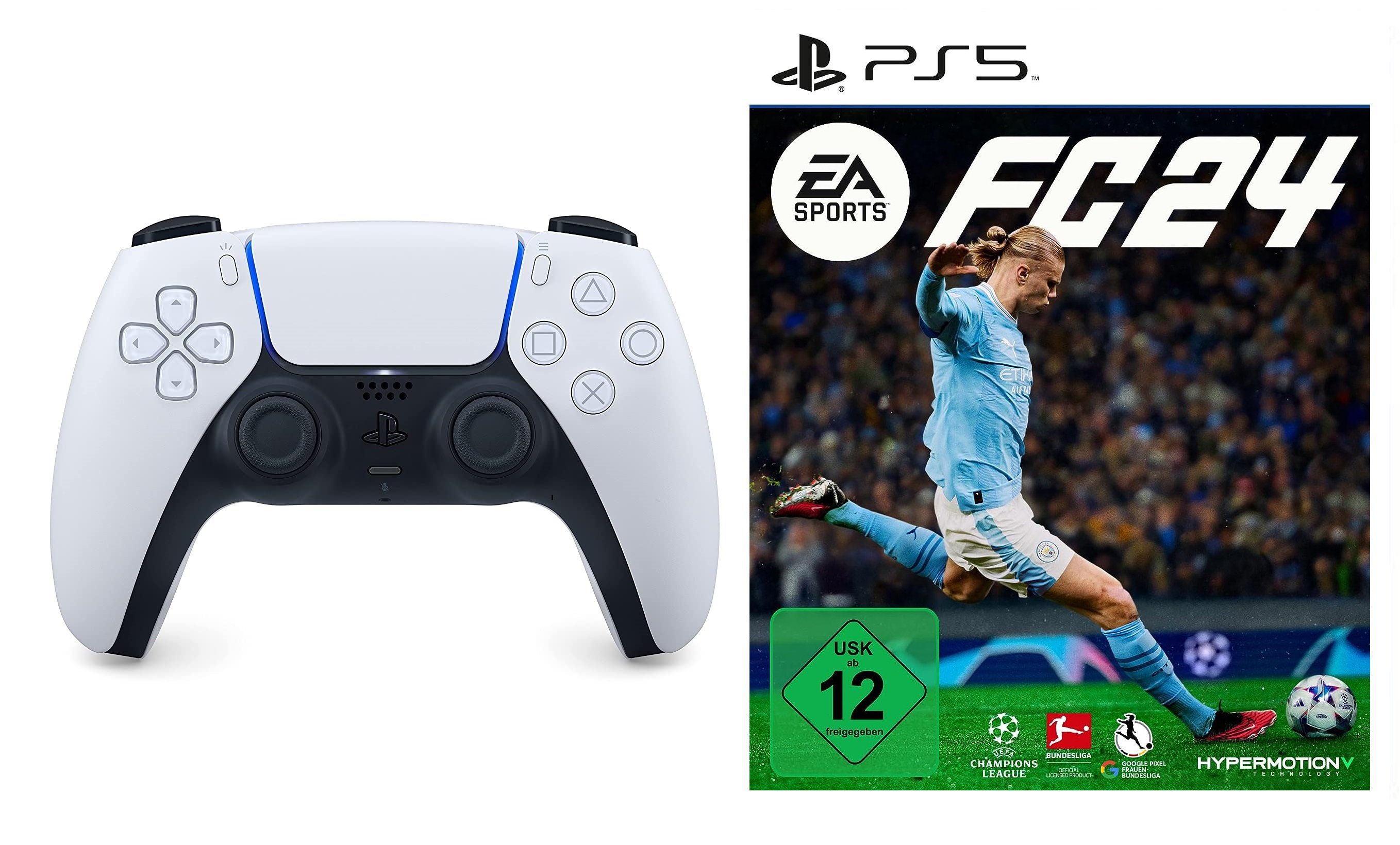 Playstation PS5 Controller + FC 24 (FIFA 24) Bundle DualSense Wireless-Controller (Set)